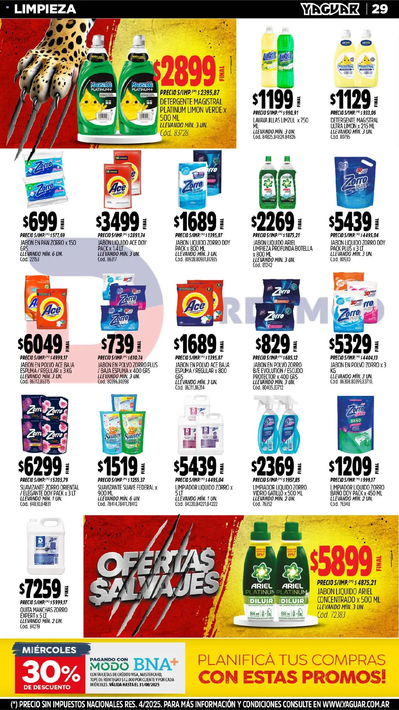 Yaguar - Chaco │ válido desde el 11.08.2025 | Página: 16 | Productos: Botella, Jabón en polvo, Espuma, Suavizante