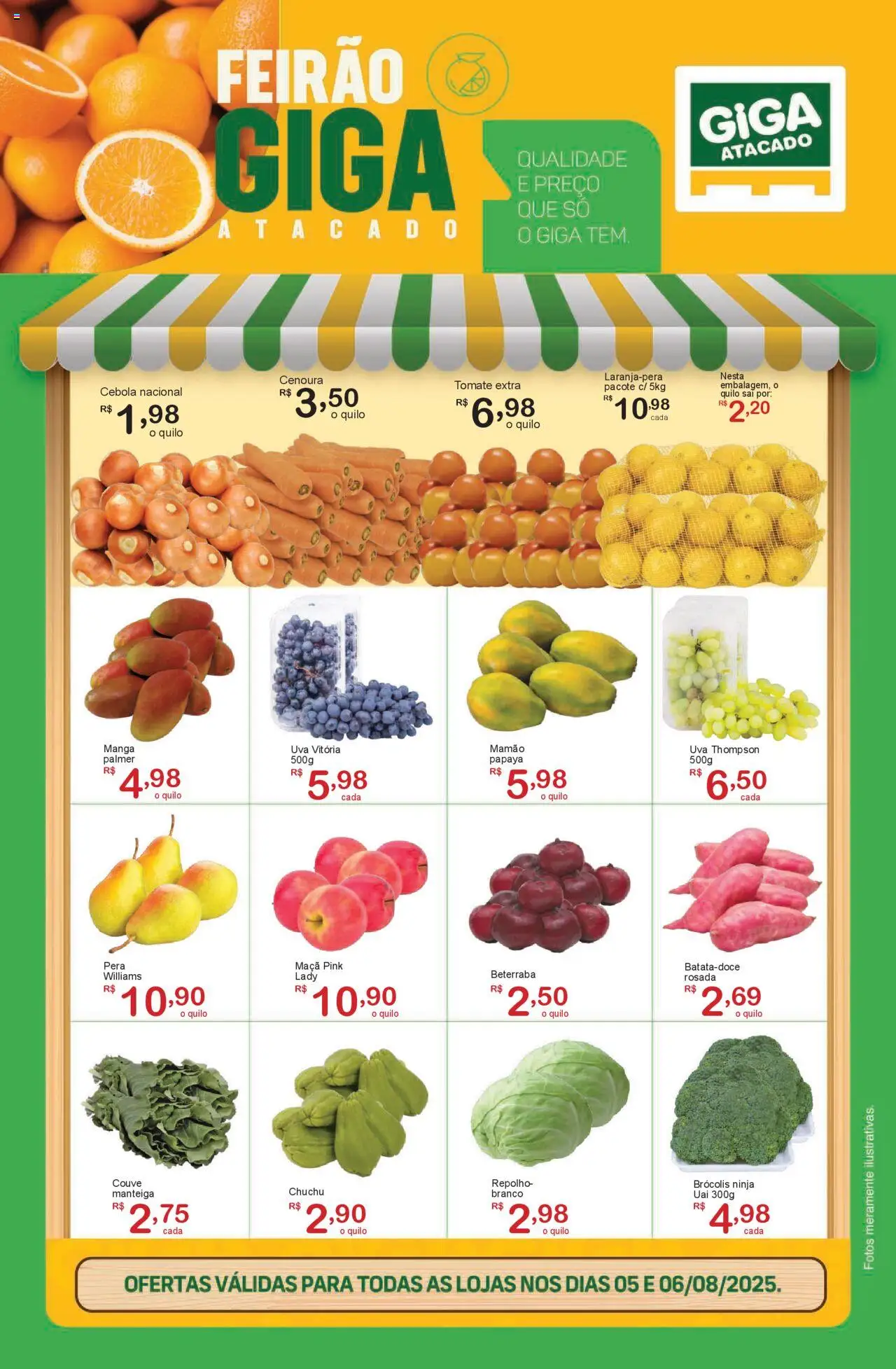 GIGA Atacado Folheto - válido de 05.08.2025 | Página: 1 | Produtos: Pera, Beterraba, Cebola, Manteiga
