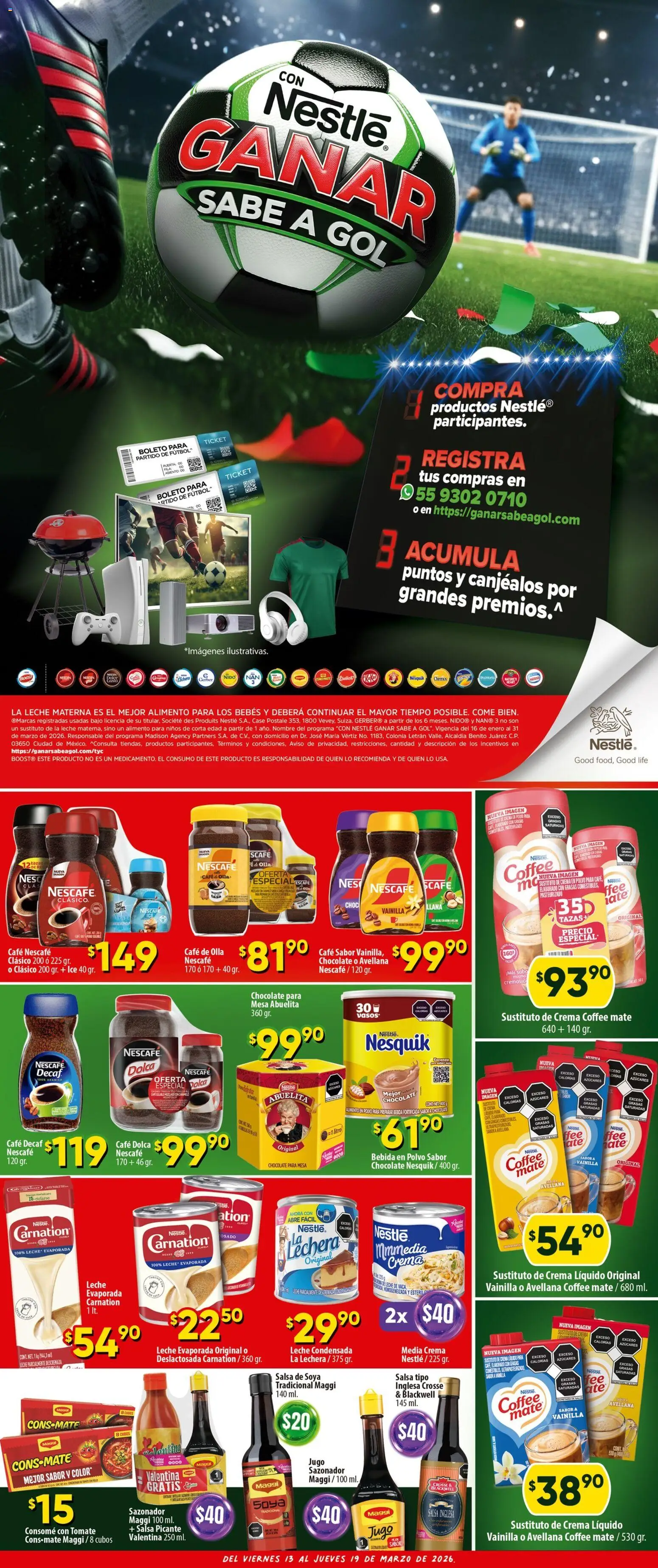 Nuevas ofertas de Calimax válidas en toda la República Mexicana desde el 13.03.2026. ¡Encuentra las mejores ofertas en Calimax folleto Tijuana! | Página: 3 | Productos: Tomate, Leche, Café, Chocolate