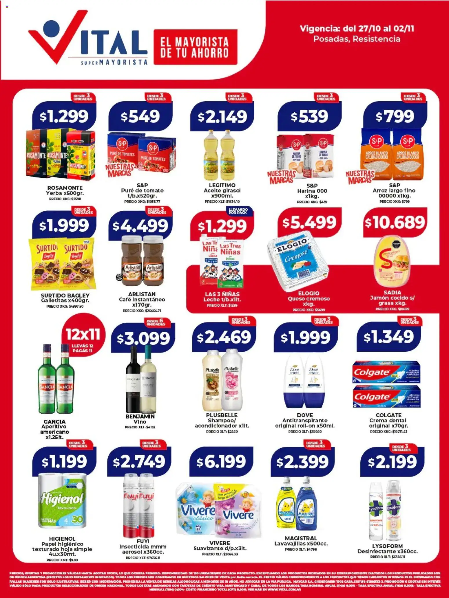 Vital - Ofertas - Posadas │ válido desde el 27.10.2025 | Página: 1 | Productos: Papel higiénico, Insecticida, Tomate, Queso