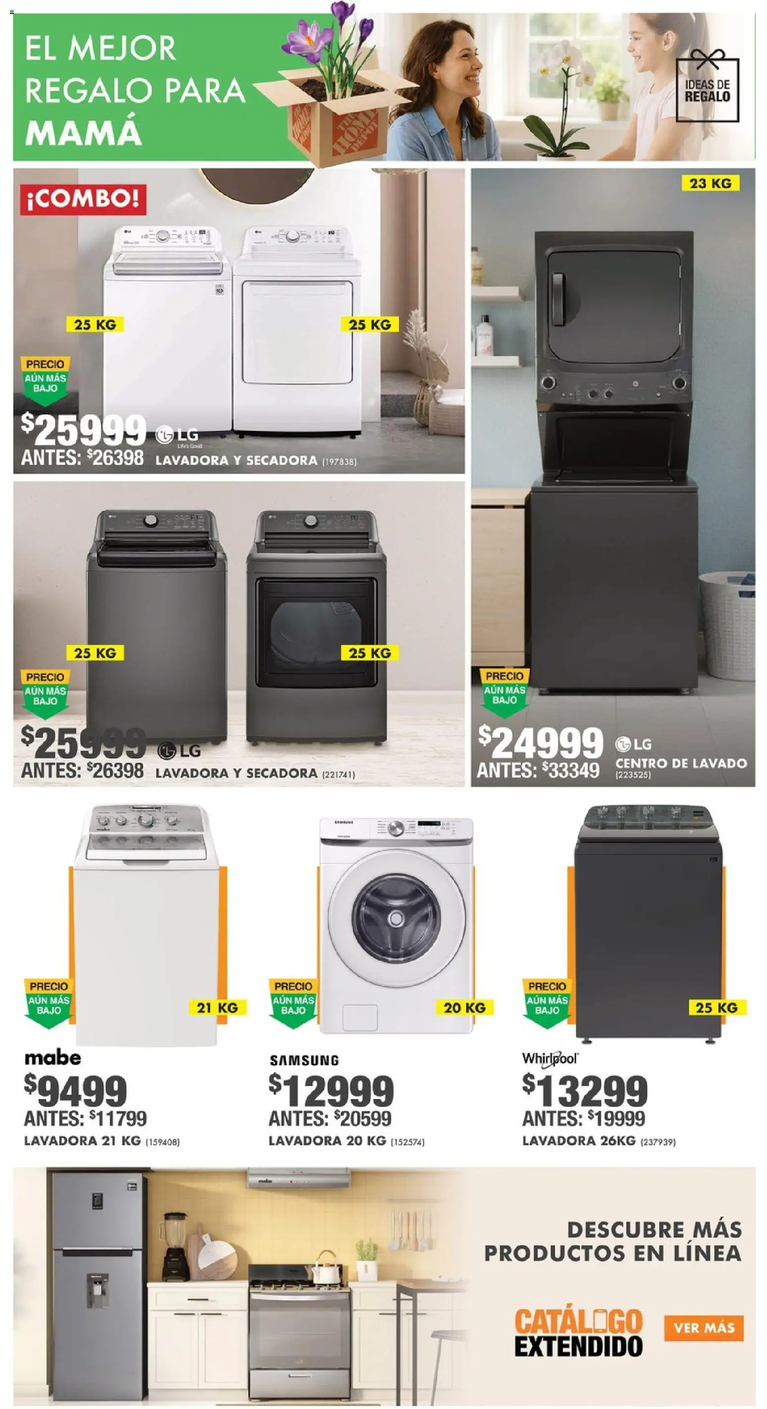 Nuevas ofertas de Home Depot válidas en toda la República Mexicana desde el 16.04.2026. ¡Encuentra las mejores ofertas en Home Depot catálogo! | Página: 5 | Productos: Secadora, Lavadora