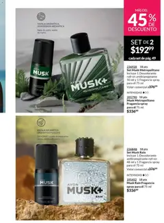 Vista previa de Musk Metropolitano Fragancia spray, Fragancia spray para él 75 ml, nuevo folleto de la tienda, válido en México a partir del 10.01.2026 | Página: 45 | Productos: Desodorante, Antitranspirante, Aceite, Fragancia