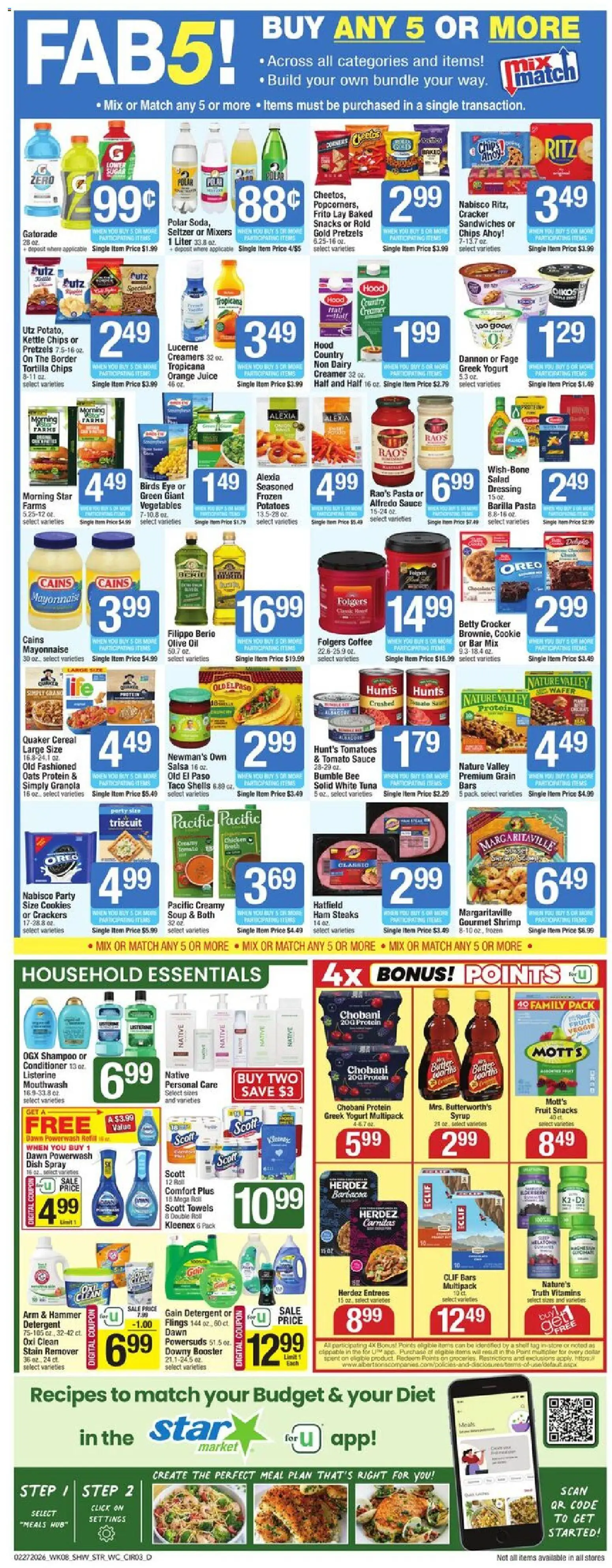 Star Market Weekly Ad - MA - valid from 27.02.2026 | Page: 3 | Products: Butter, Tomatoes, Chips, Vegetables