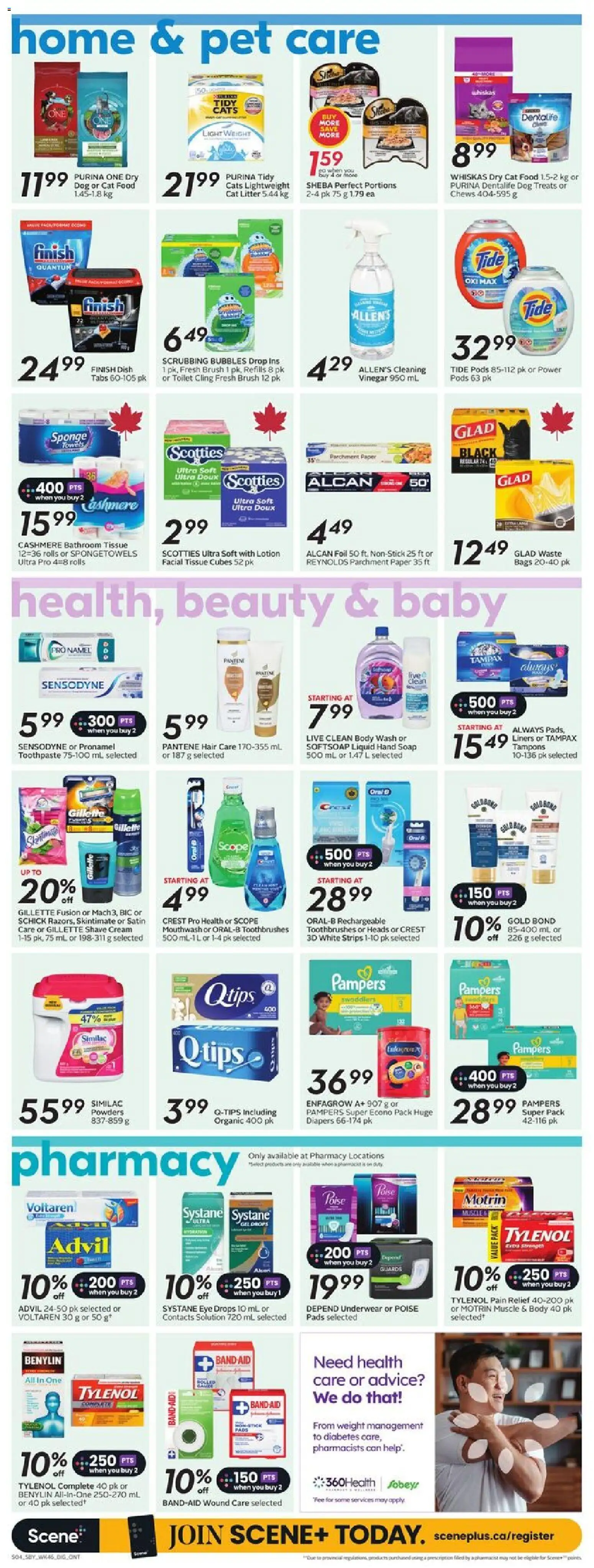 Sobeys flyer valid from 12.03.2026 | Page: 12 | Products: Cream, Brush, Sponge, Toothpaste
