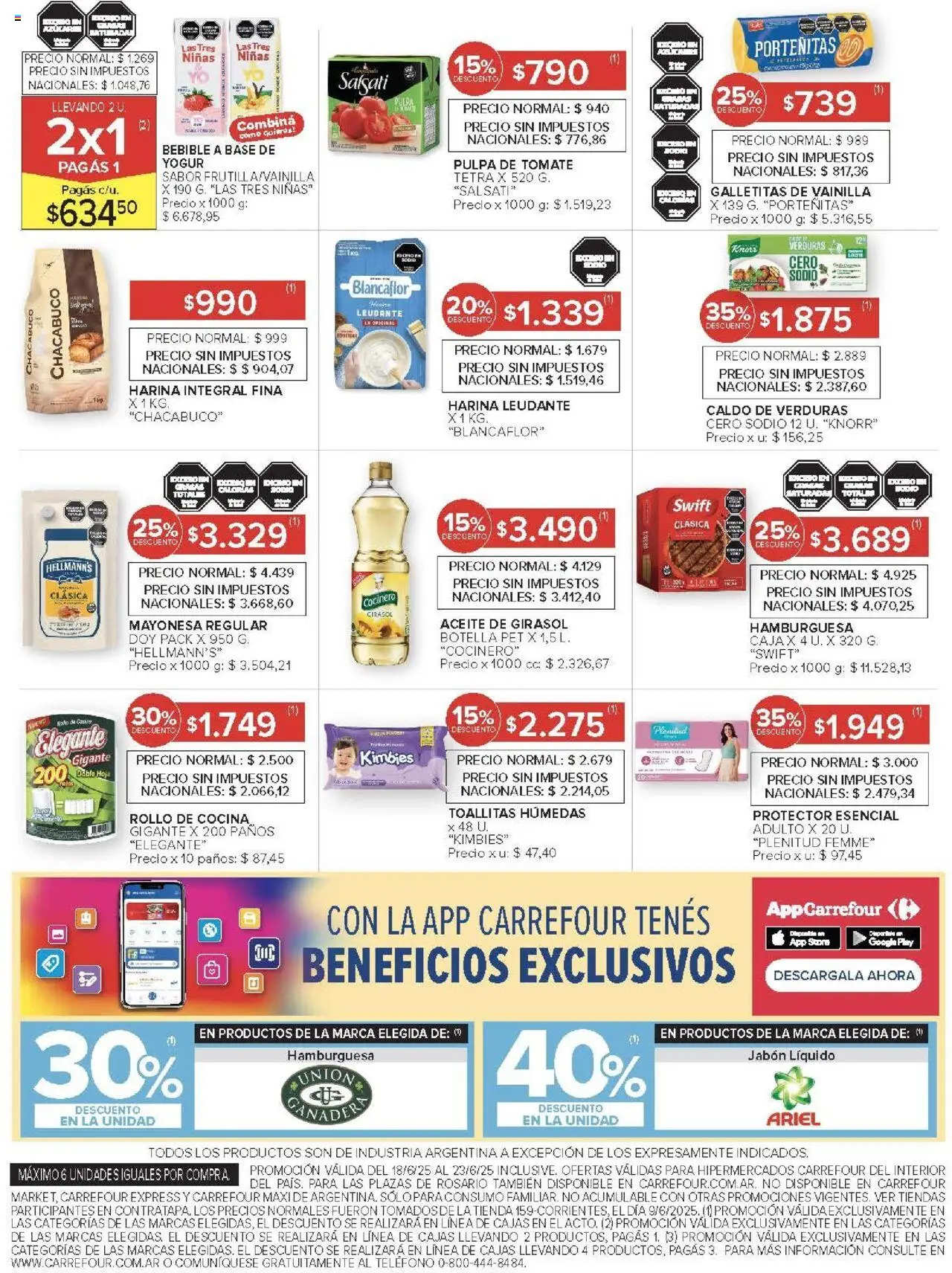 Carrefour ofertas │ válido desde el 18.06.2025 | Página: 13 | Productos: Botella, Cocina, Azucar, Toallitas húmedas