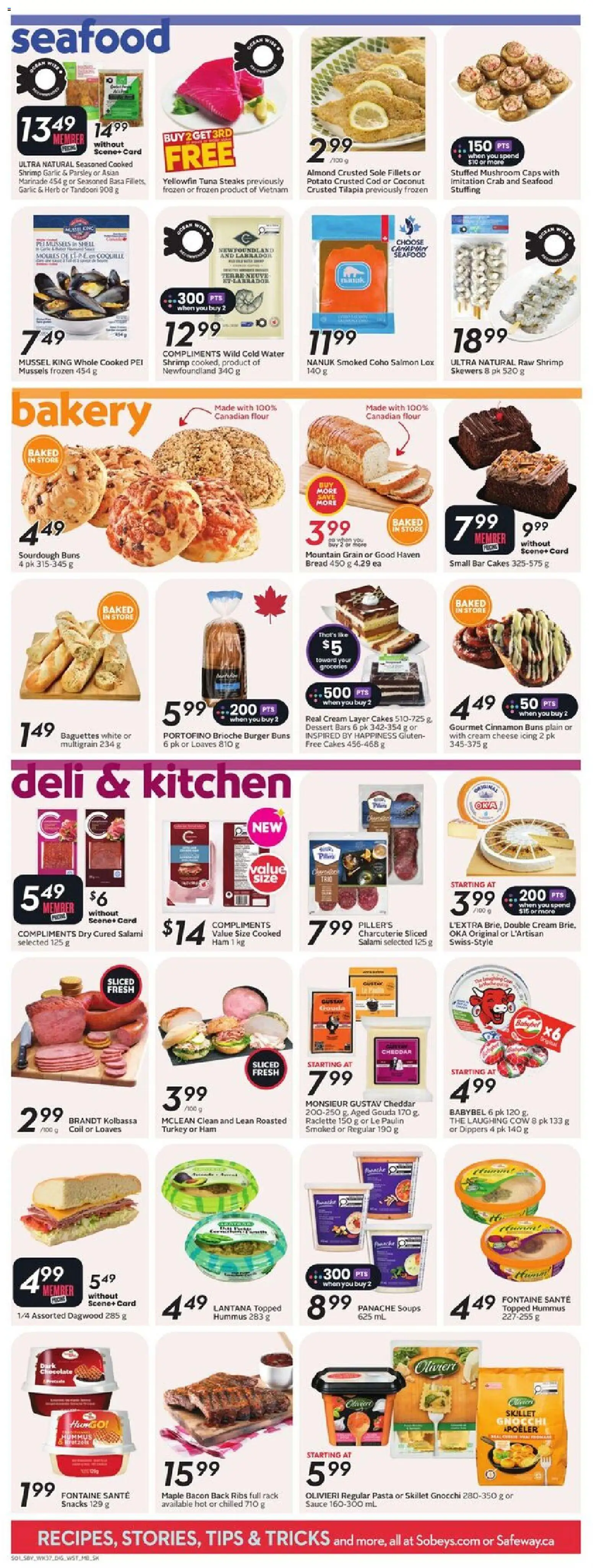 Safeway flyer valid from 08.01.2026 | Page: 9 | Products: Turkey, Bakery, Cheese, Salami