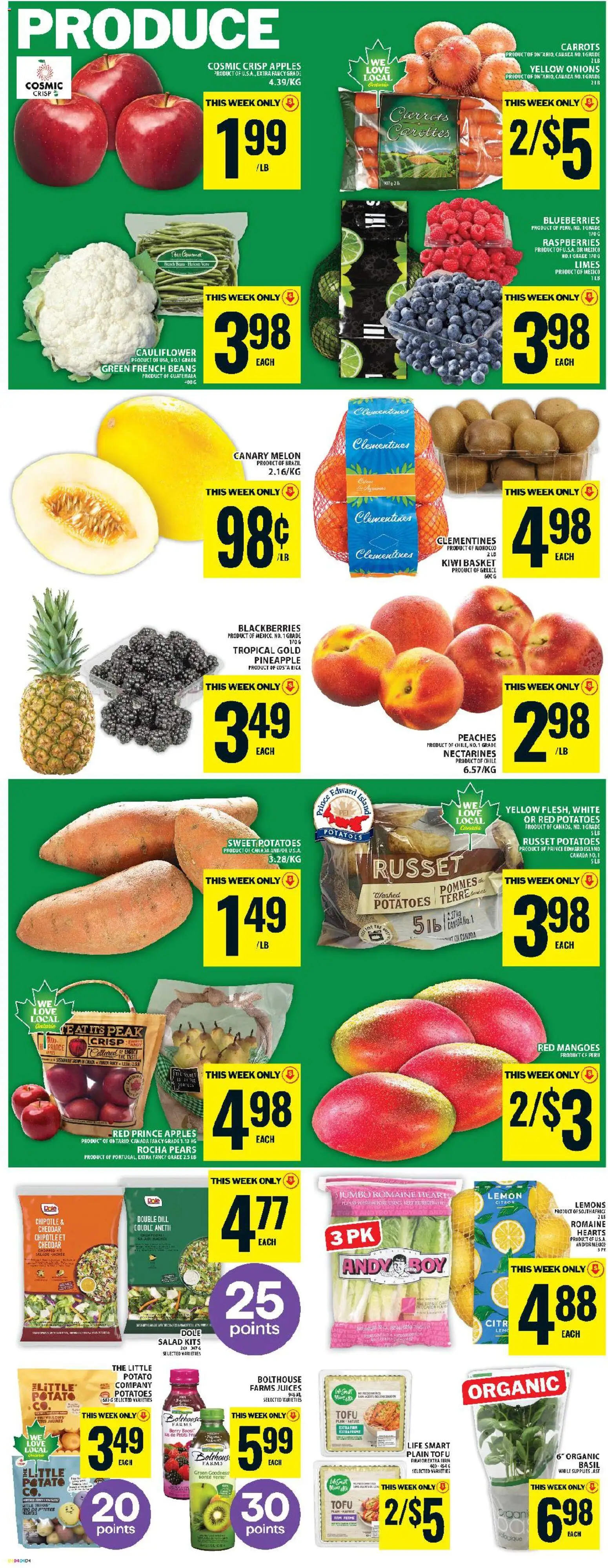 Food Basics flyer valid from 12.02.2026 | Page: 7 | Products: Pineapple, Salad, Basket, Apples