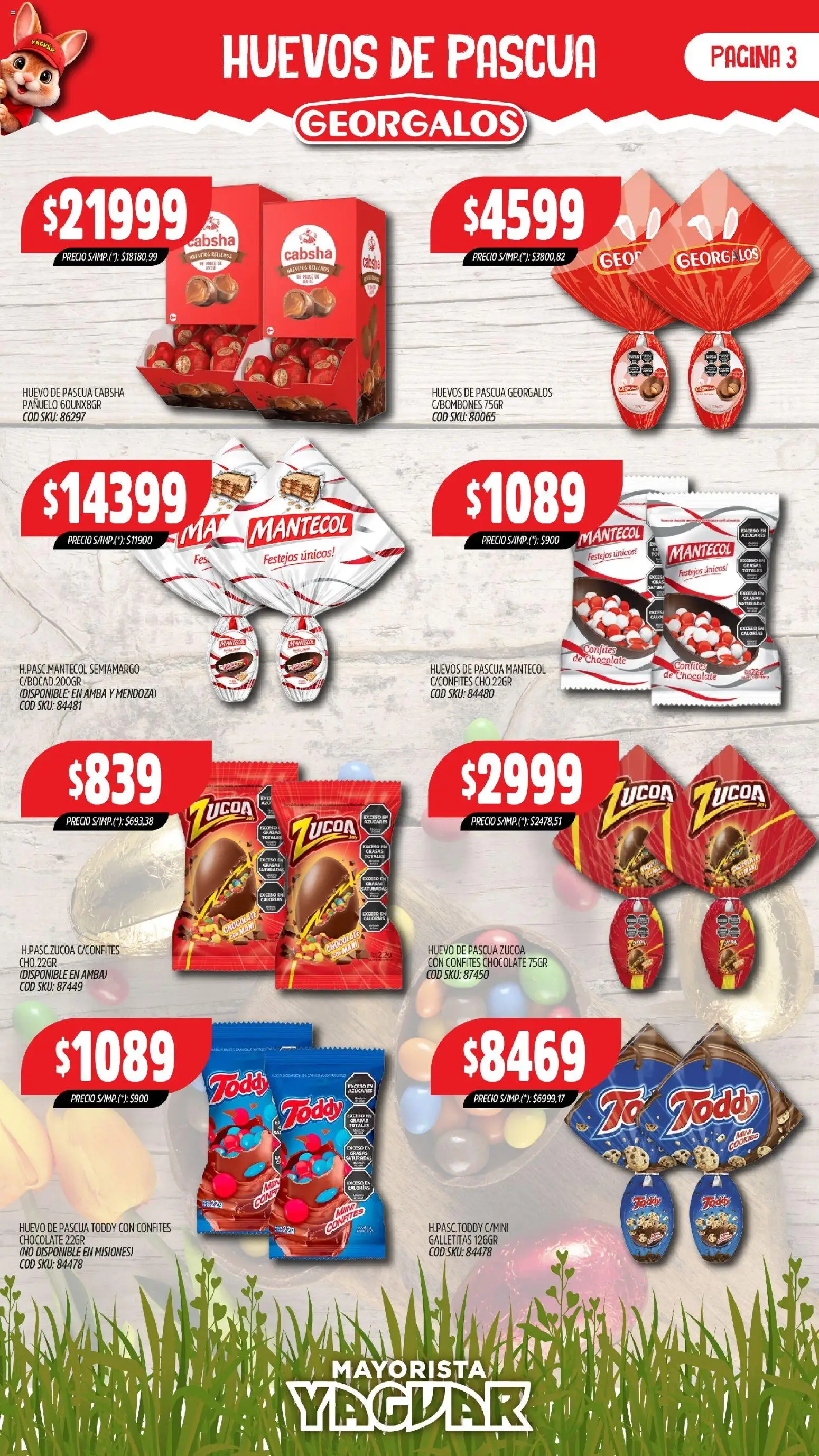 Yaguar - Dulces Pascuas Buenos Aires │ válido desde el 23.03.2026 | Página: 3 | Productos: Pañuelo, Mani, Huevo, Huevos