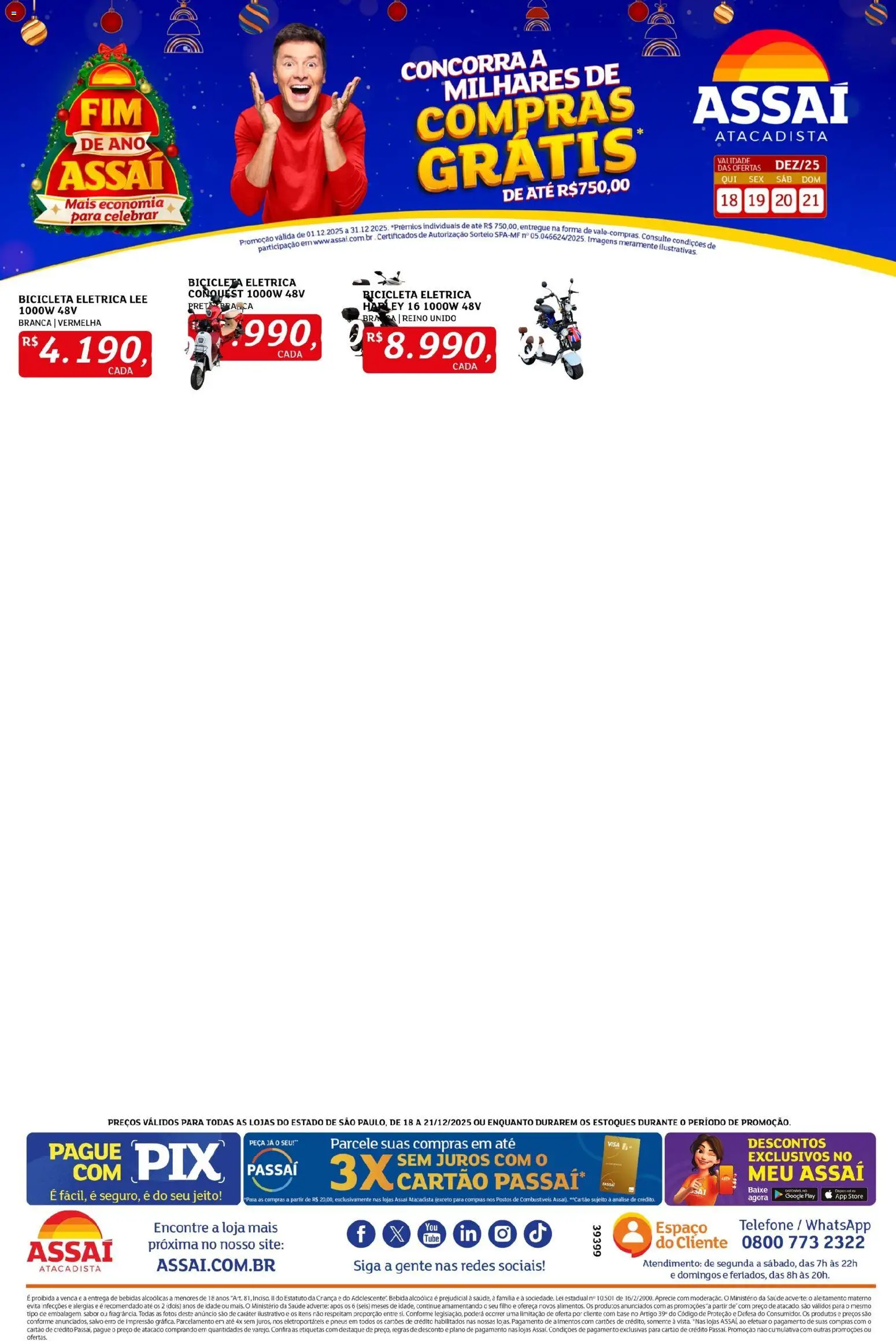 Assaí Atacadista Folheto - válido de 18.12.2025 | Página: 1 | Produtos: Bicicleta, Pneus, Base, Telefone