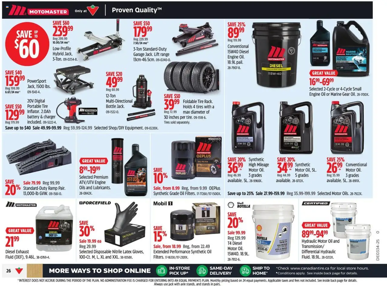 Canadian Tire flyer valid from 14.08.2025 | Page: 36 | Products: Battery, Oil