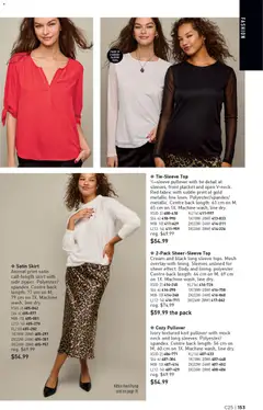 Preview of Satin Skirt, Animal print satin calf-length skirt with side zipper. Polyester/ spandex. Centre back length: 77 cm on M; 79 cm on 1X. Machine wash, line dry. from shop Avon valid from 04.12.2025 | Page: 153 | Products: Cream, Skirt