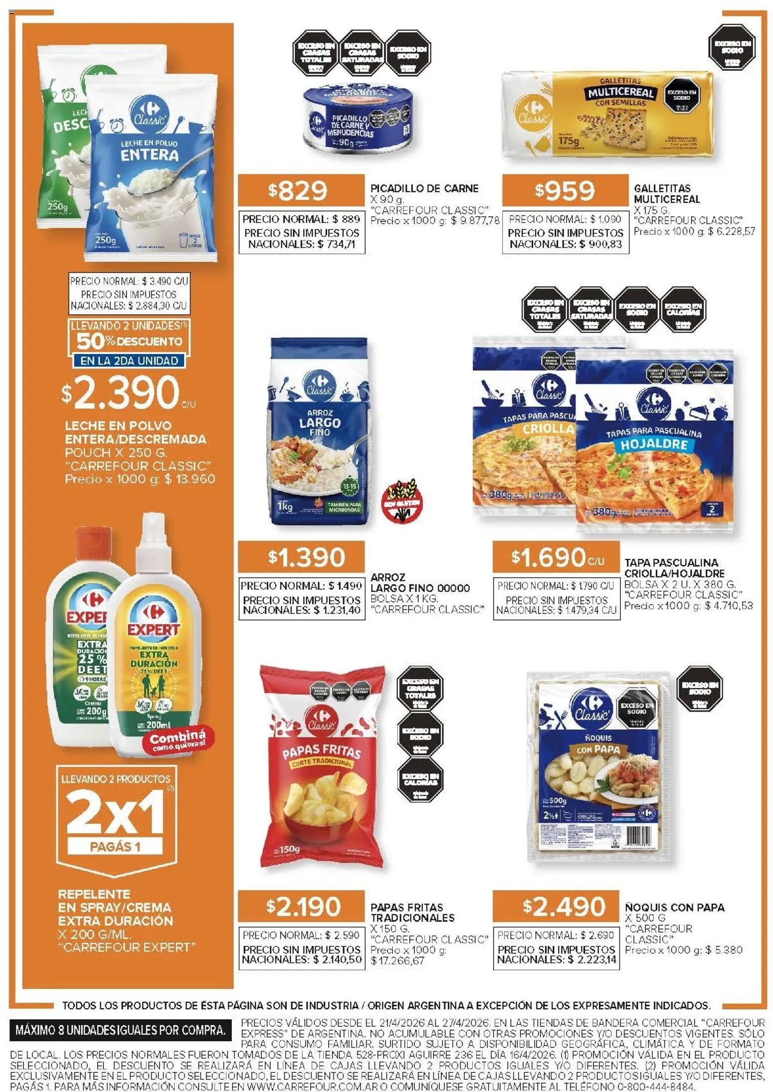 Carrefour - Carrefour Express │ válido desde el 21.04.2026 | Página: 3 | Productos: Polvo, Microondas, Leche, Arroz