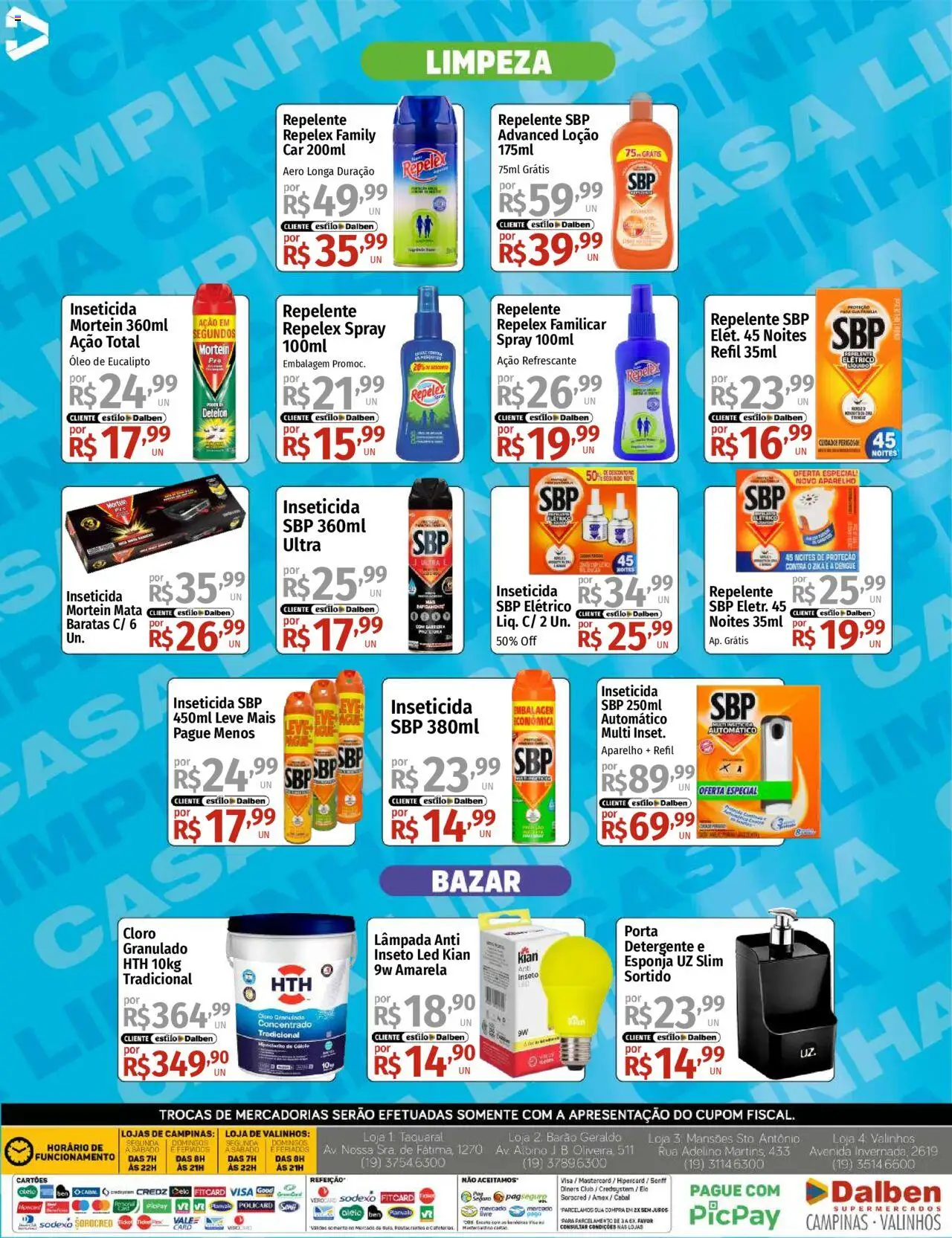 Supermercado Dalben Folheto - válido de 15.09.2025 | Página: 5 | Produtos: Cloro, Porta, Granulado, Inseticida