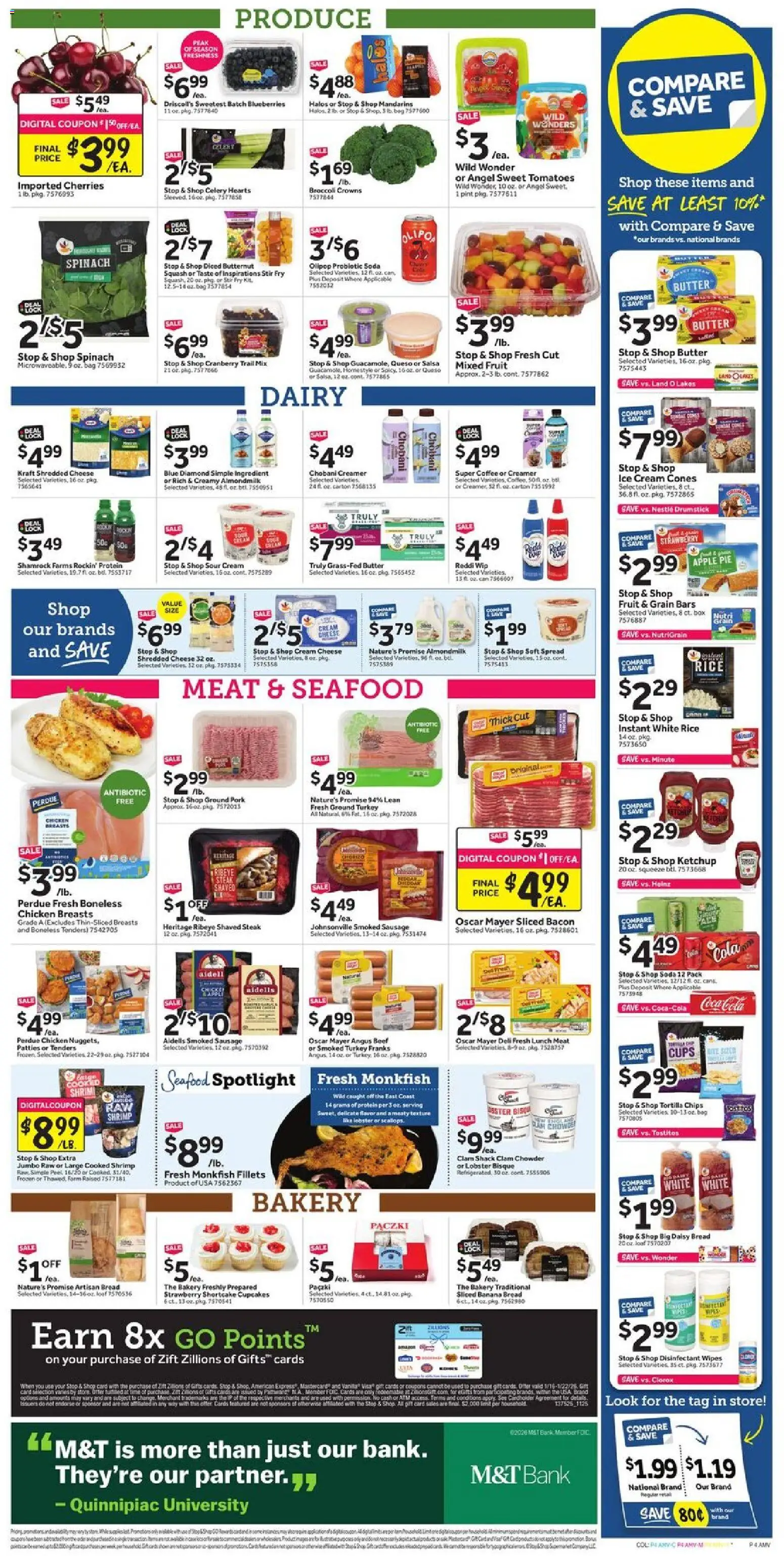 Stop & Shop Weekly Circular - CT - valid from 16.01.2026 | Page: 8 | Products: Cheese, Sour cream, Ice cream, Seafood