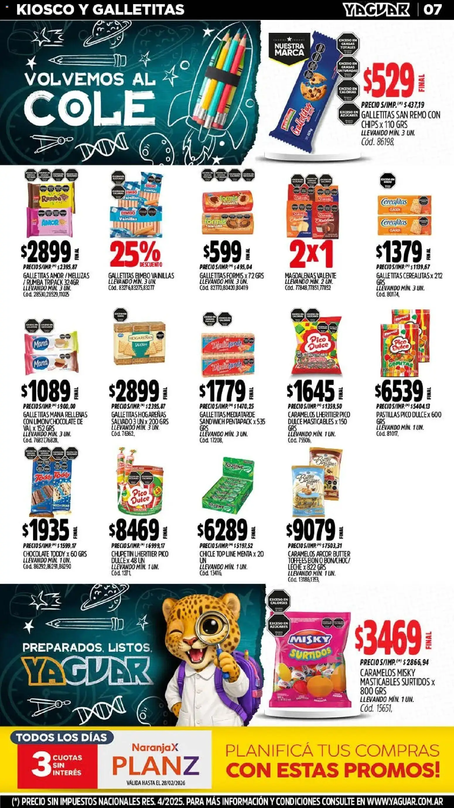 Yaguar - Oferta Semanal San Juan │ válido desde el 23.02.2026 | Página: 6 | Productos: Top, Leche, Chocolate, Chicle
