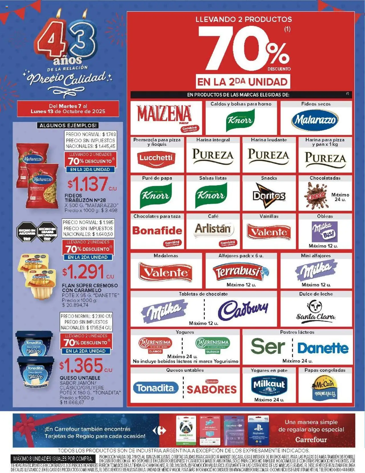 Carrefour ofertas │ válido desde el 07.10.2025 | Página: 35 | Productos: Teléfono, Papa, Leche, Fideos