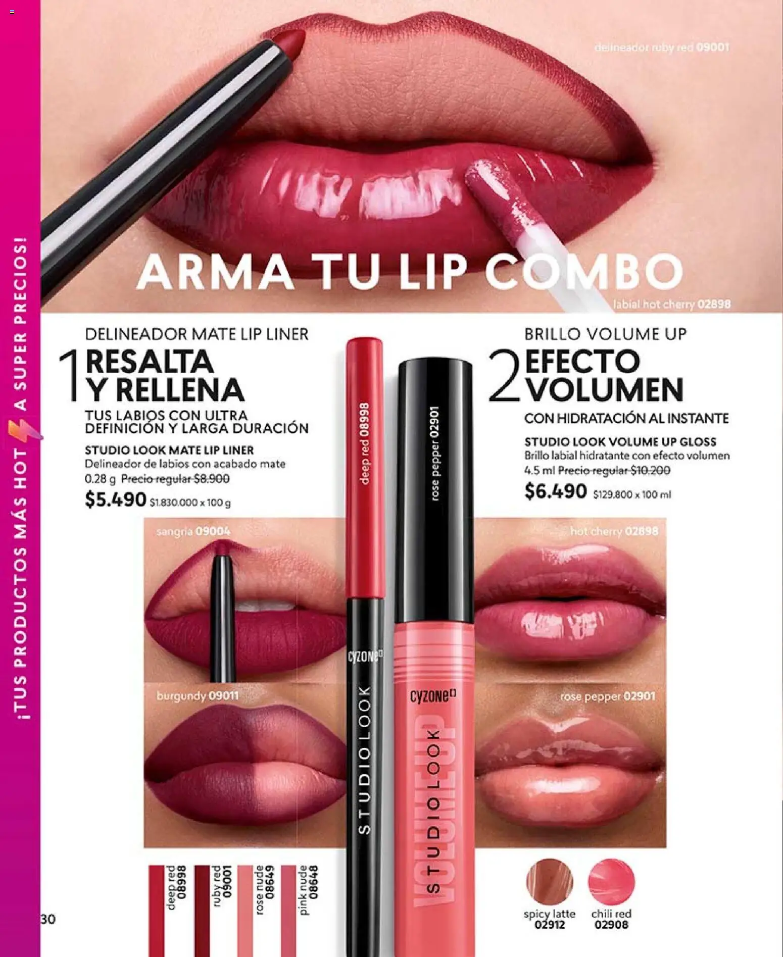 Catálogo CyZone Campaña 8 │ válido desde el 29.04.2026 | Página: 30 | Productos: Brillo, Mate, Delineador, Labial