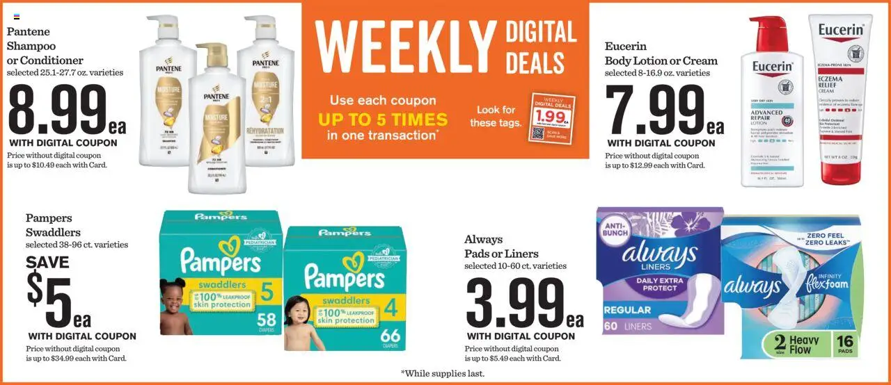 Mariano's Weekly Ad - valid from 22.10.2025 | Page: 5 | Products: Shampoo, Conditioner, Pads, Cream