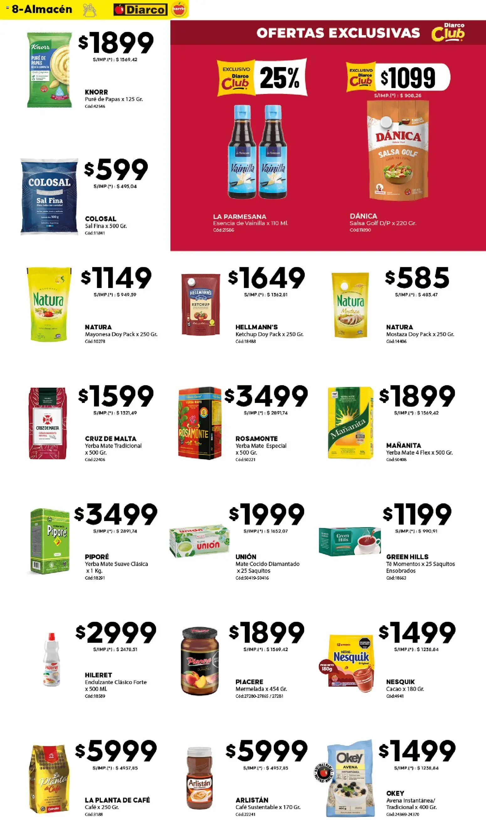 Diarco - Ofertas Diarco Barrio │ válido desde el 15.12.2025 | Página: 8 | Productos: Ketchup, Avena, Té, Mermelada