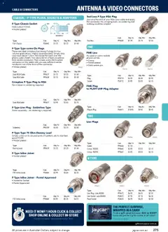 Preview of Jaycar Engineering & Scientific Catalogue 2025/2026  - valid from 09.07.2025 | Page: 275 | Products: Socket, Adaptor, Antenna, Phone