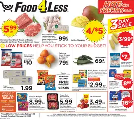 Preview of Food 4 Less weekly ads valid from 18.02.2026
