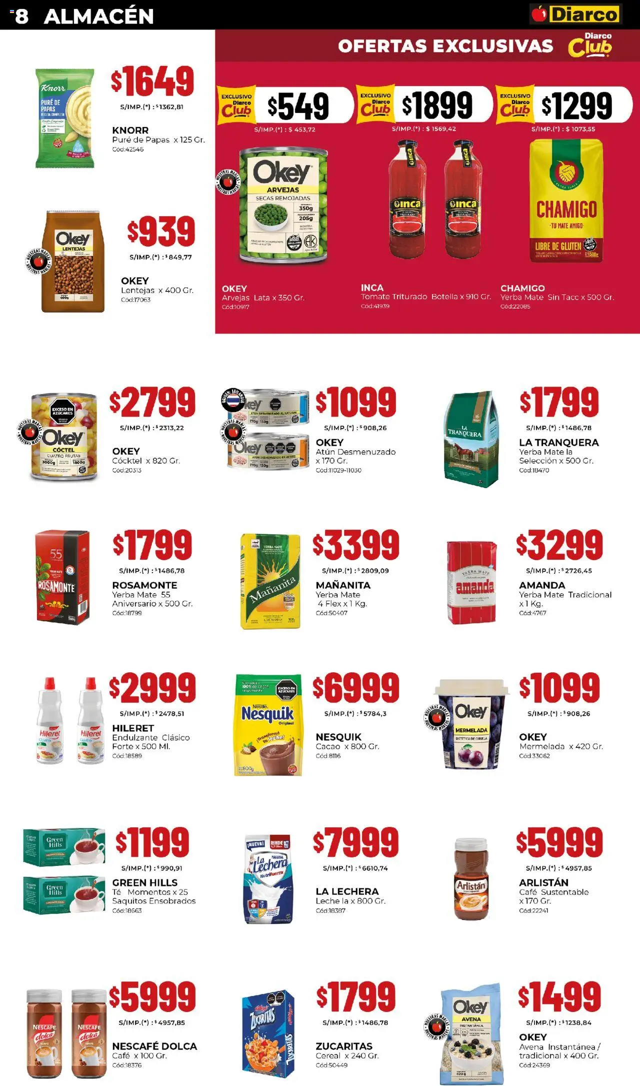 Diarco - Ofertas Pueblo Interior │ válido desde el 13.10.2025 | Página: 8 | Productos: Aceite, Atún, Tomate, Té