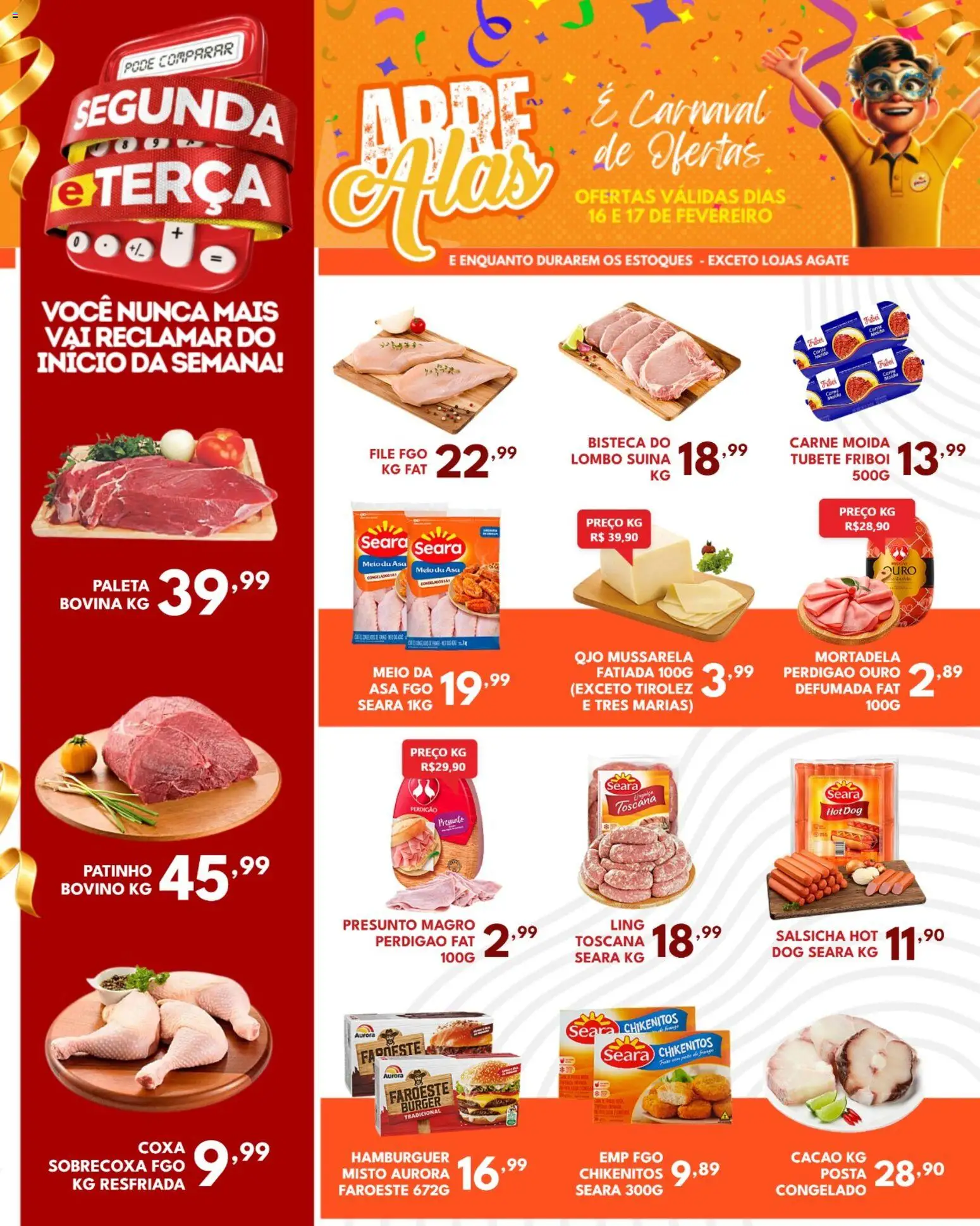 Rede Plus Supermercados Folheto - válido de 16.02.2026 | Página: 1 | Produtos: Salsicha, Mortadela, Carne, Carne moída