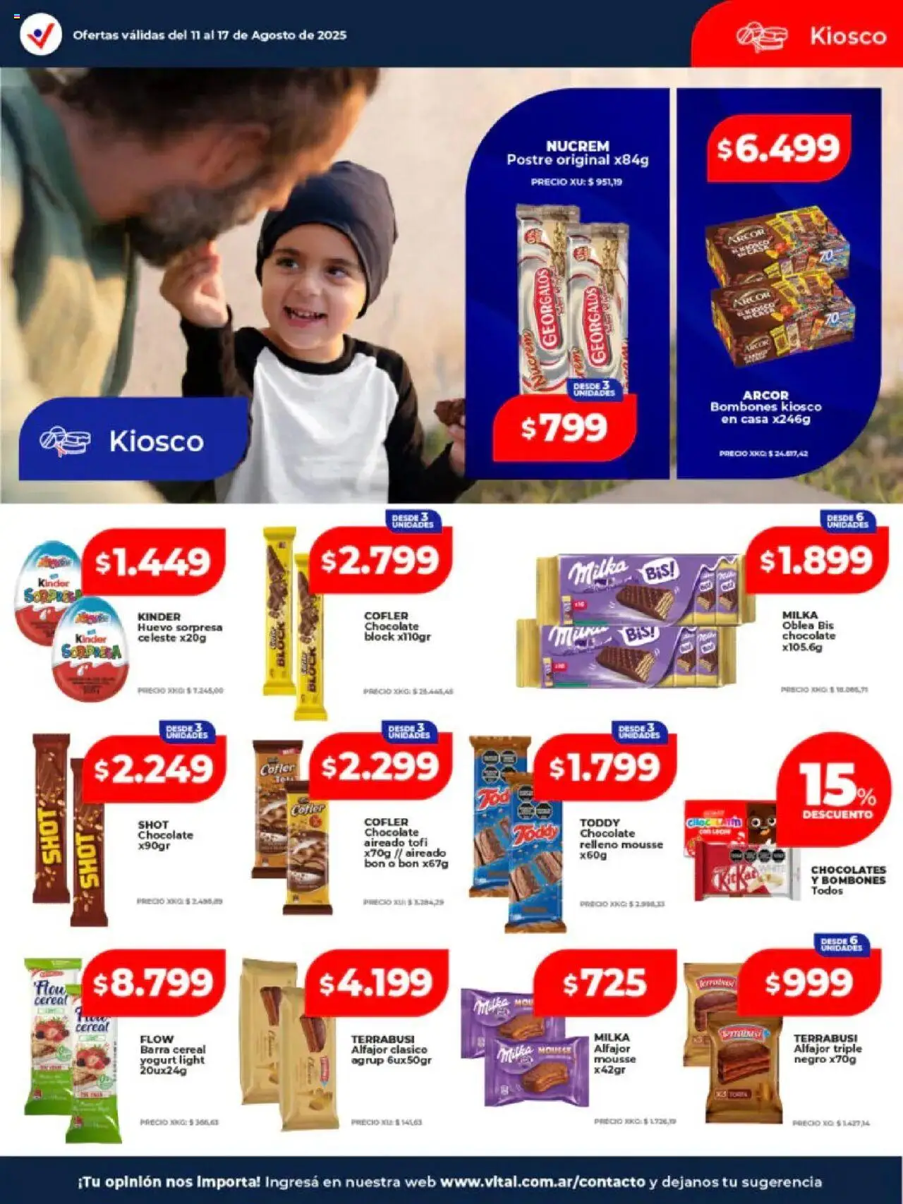 Vital ofertas │ válido desde el 11.08.2025 | Página: 18 | Productos: Bombones, Mousse, Chocolate, Alfajor