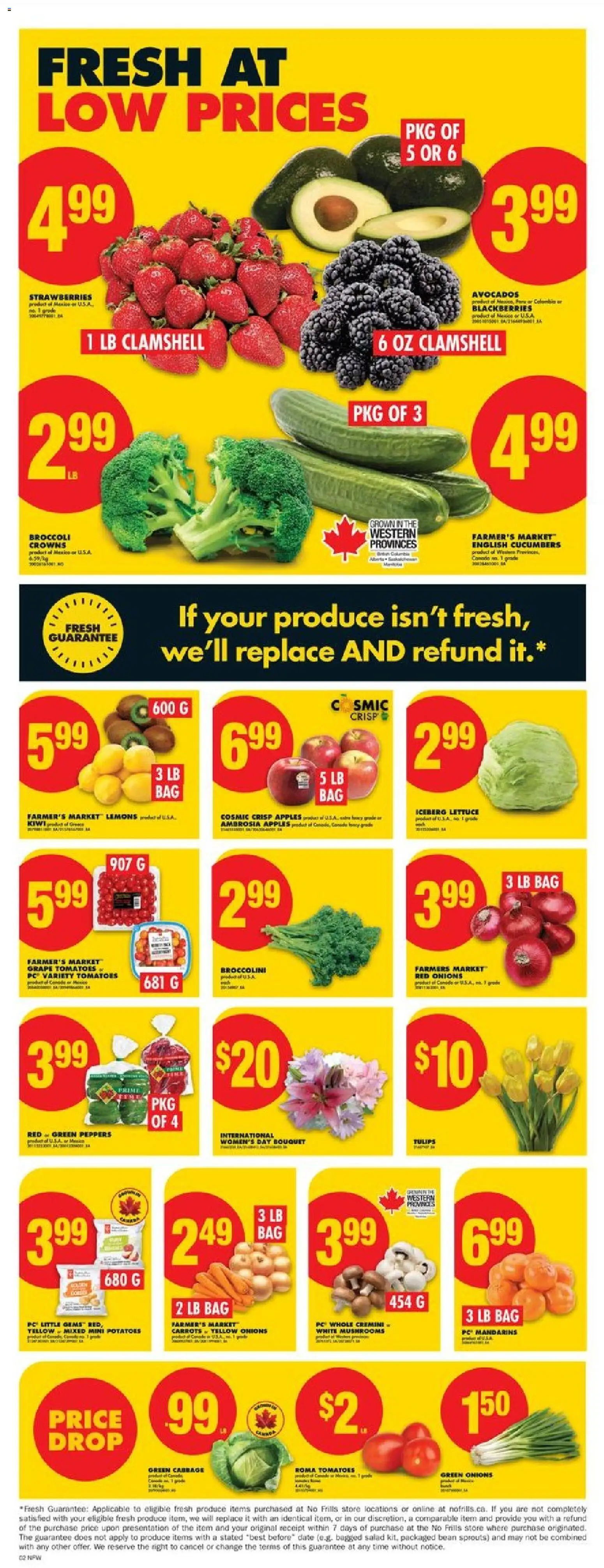 No Frills flyer valid from 05.03.2026 | Page: 2 | Products: Kiwi, Carrot, Salad, Apples