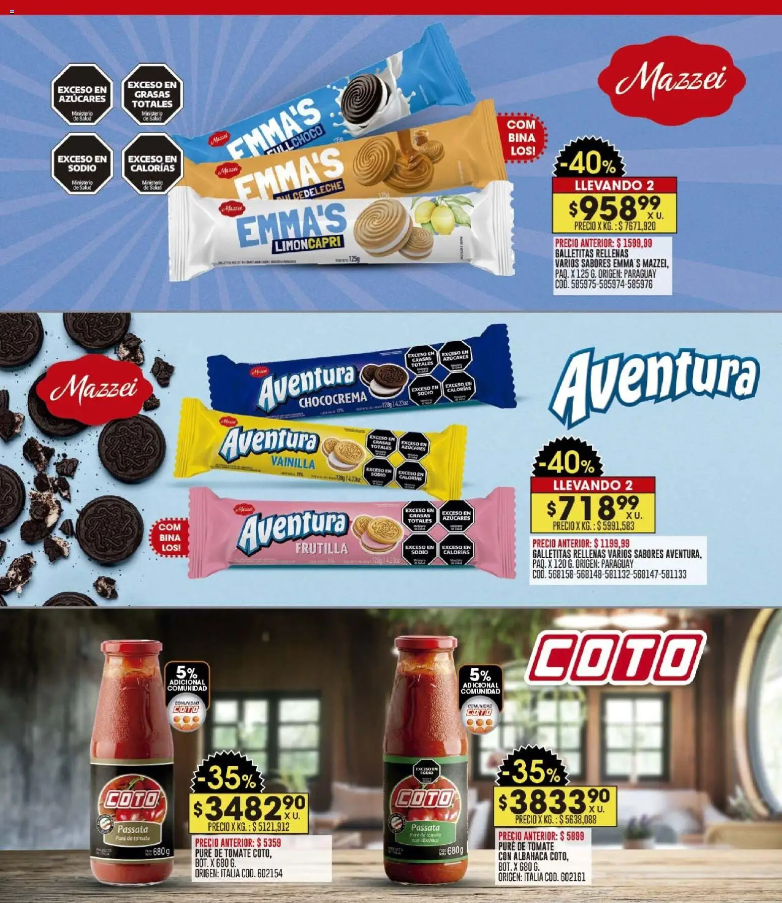 Coto - Ofertas │ válido desde el 23.02.2026 | Página: 12 | Productos: Galletitas, Frutilla, Tomate, Pure de Tomate