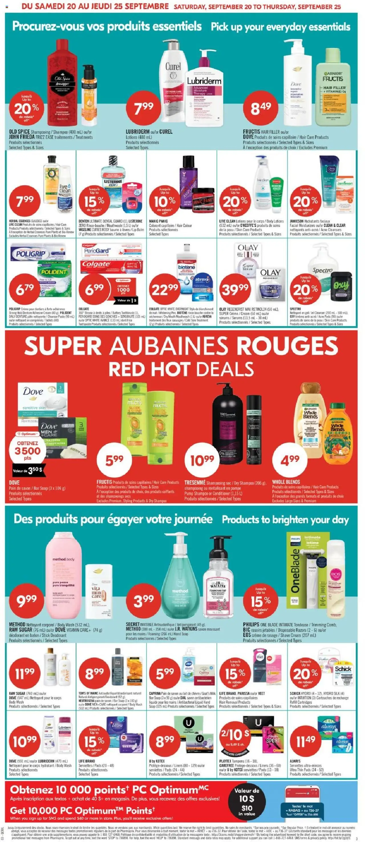 Pharmaprix flyer valid from 20.09.2025 | Page: 10 | Products: Soap, Antiperspirant, Toothpaste, Milk