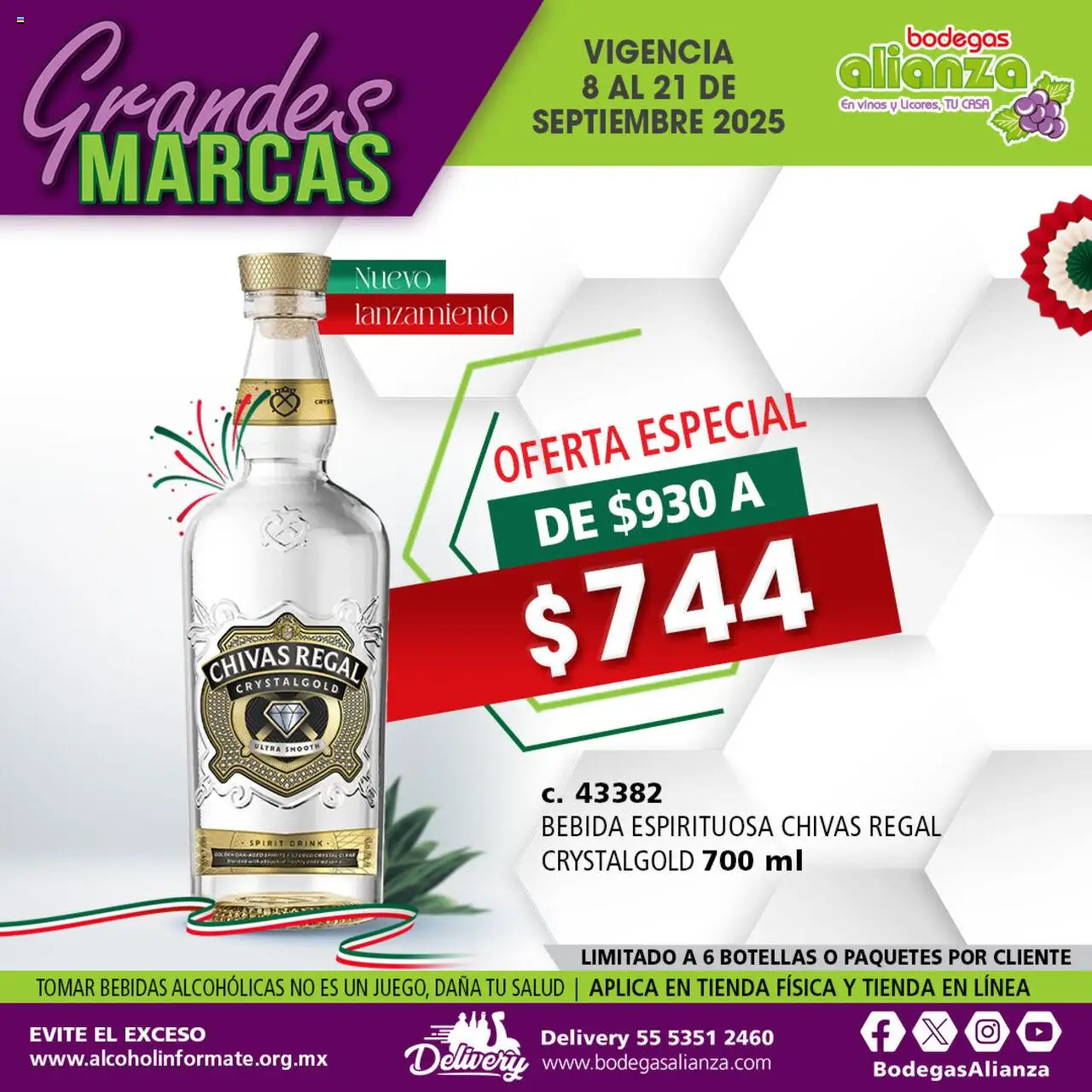 Nuevas ofertas de Bodegas Alianza válidas en toda la República Mexicana desde el 08.09.2025. ¡Encuentra las mejores ofertas en Bodegas Alianza - Catálogo Grandes Marcas! | Página: 1