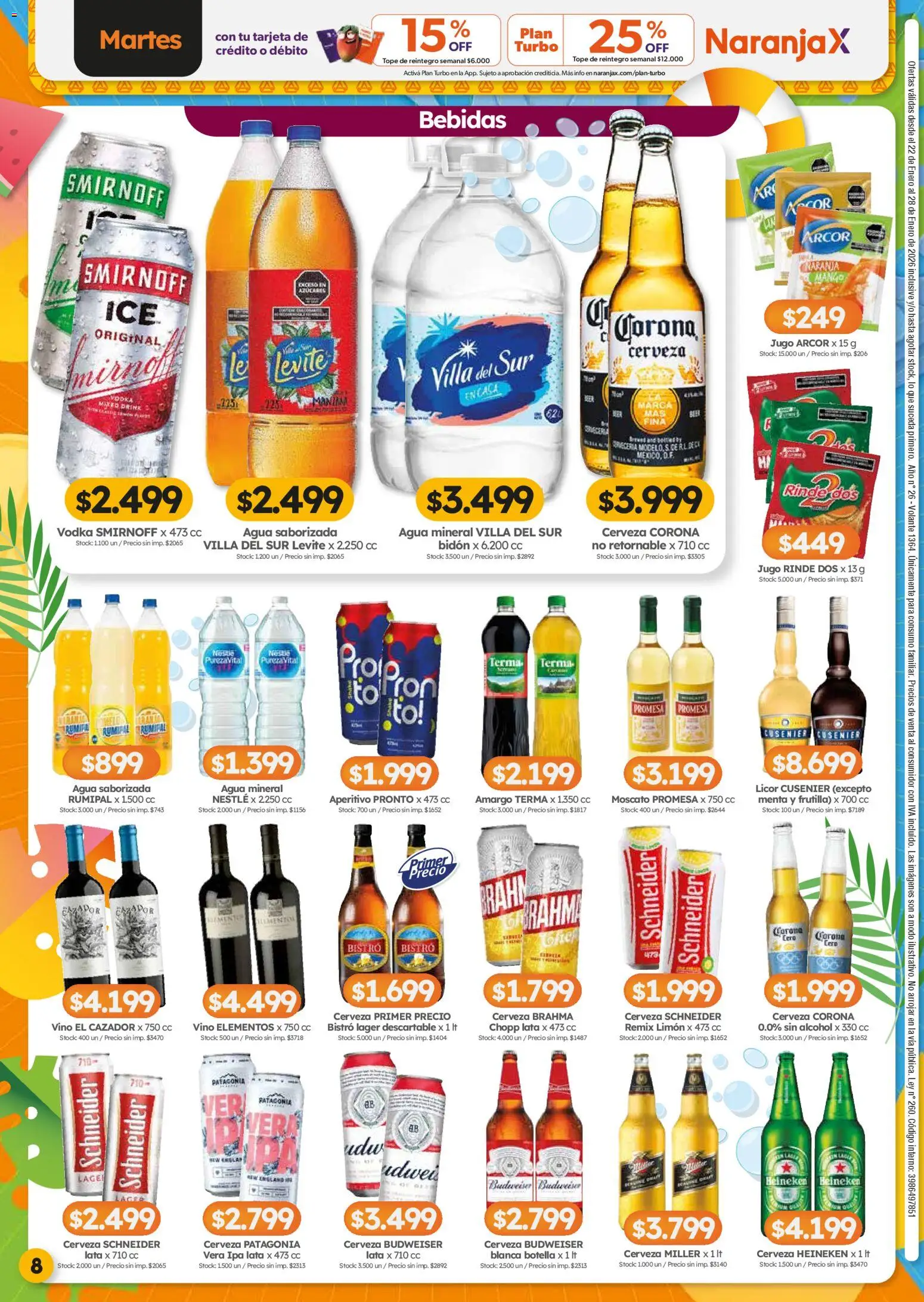 Cordiez ofertas │ válido desde el 22.01.2026 | Página: 8 | Productos: Vodka, Botella, Bidón, Cerveza