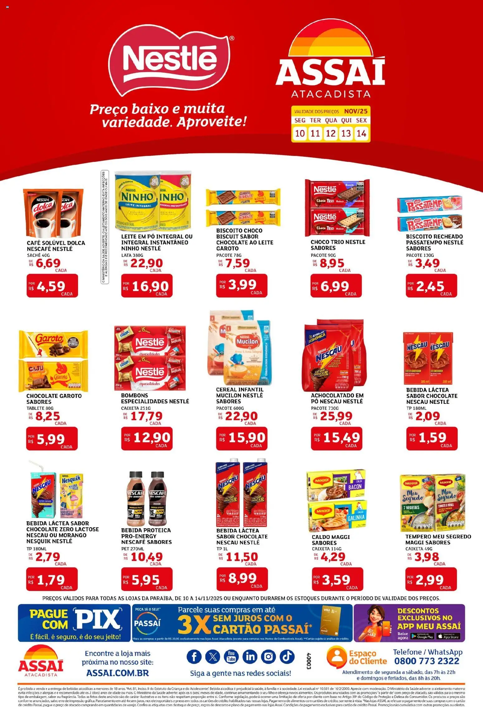 Assaí Atacadista Folheto - válido de 10.11.2025 | Página: 1 | Produtos: Pneus, Cálcio, Telefone, Leite em pó