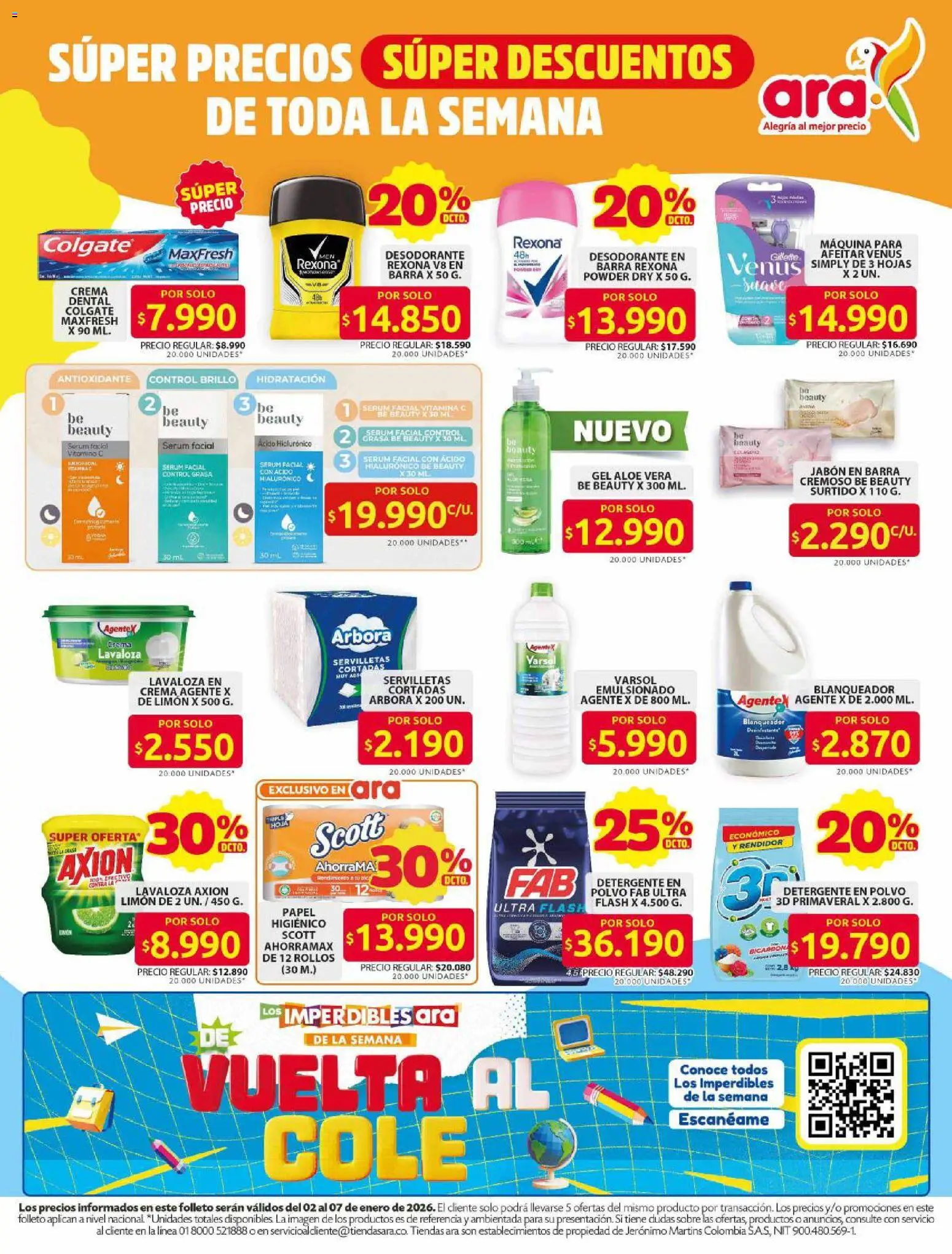 Ara revista - valida desde el 02.01.2026 | Página: 8 | Productos: Crema, Blanqueador, Limón, Detergente