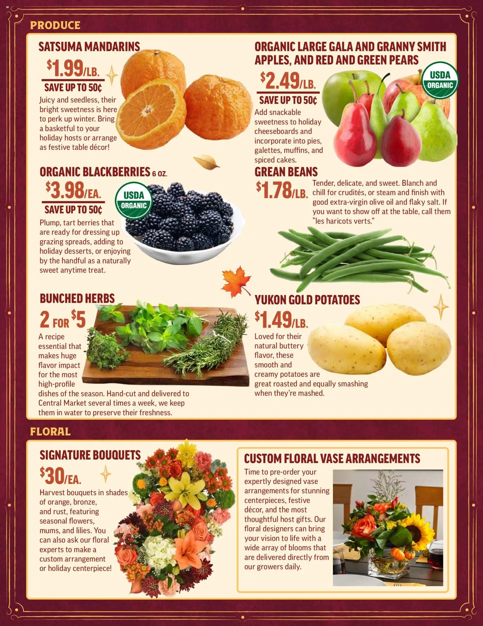 Central Market Weekly Ad - valid from 19.11.2025 | Page: 2 | Products: Berries, Mandarins, Table, Vase
