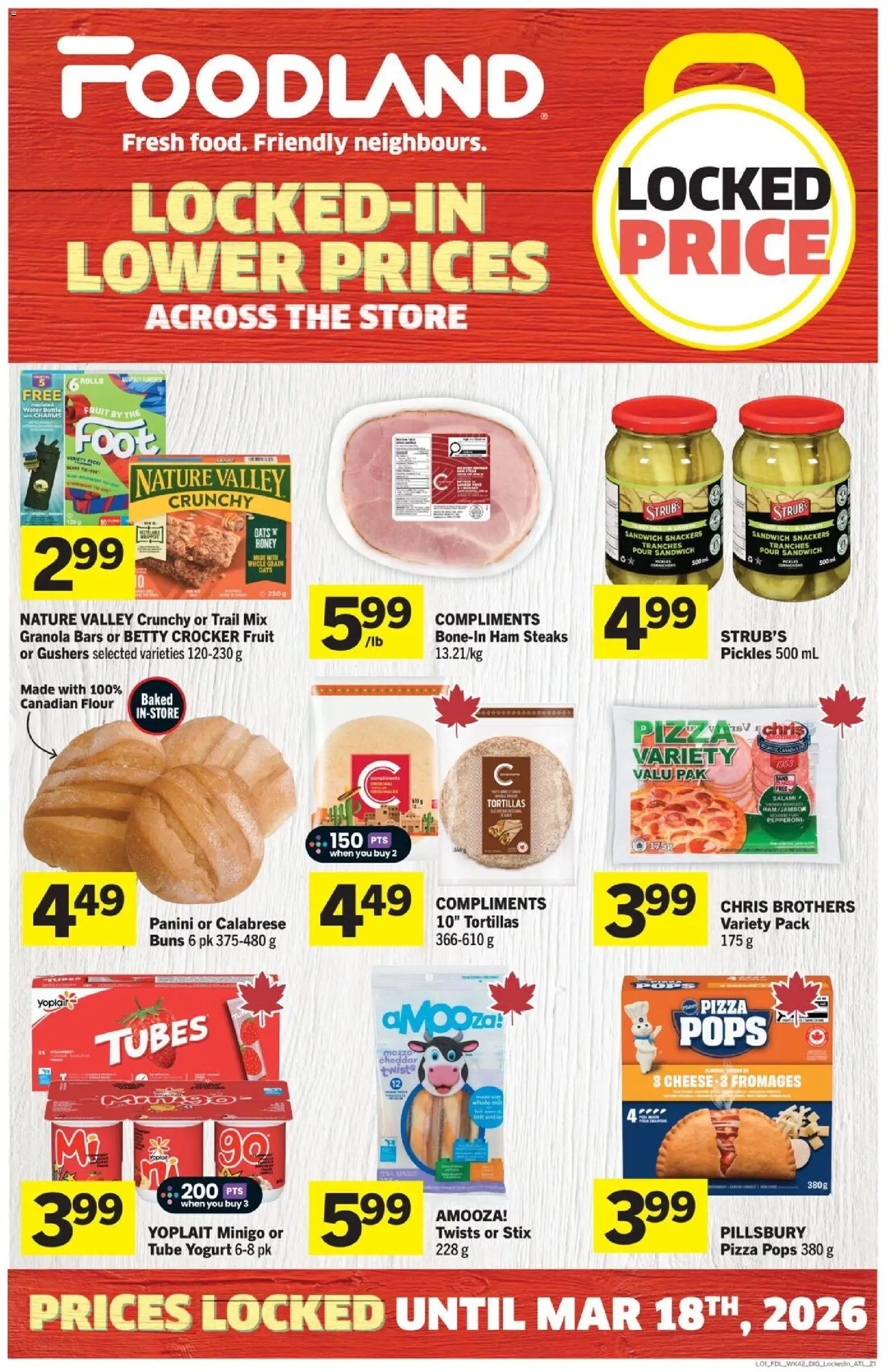 Foodland flyer valid from 12.02.2026 | Page: 7 | Products: Yogurt, Salami, Ham, Pizza