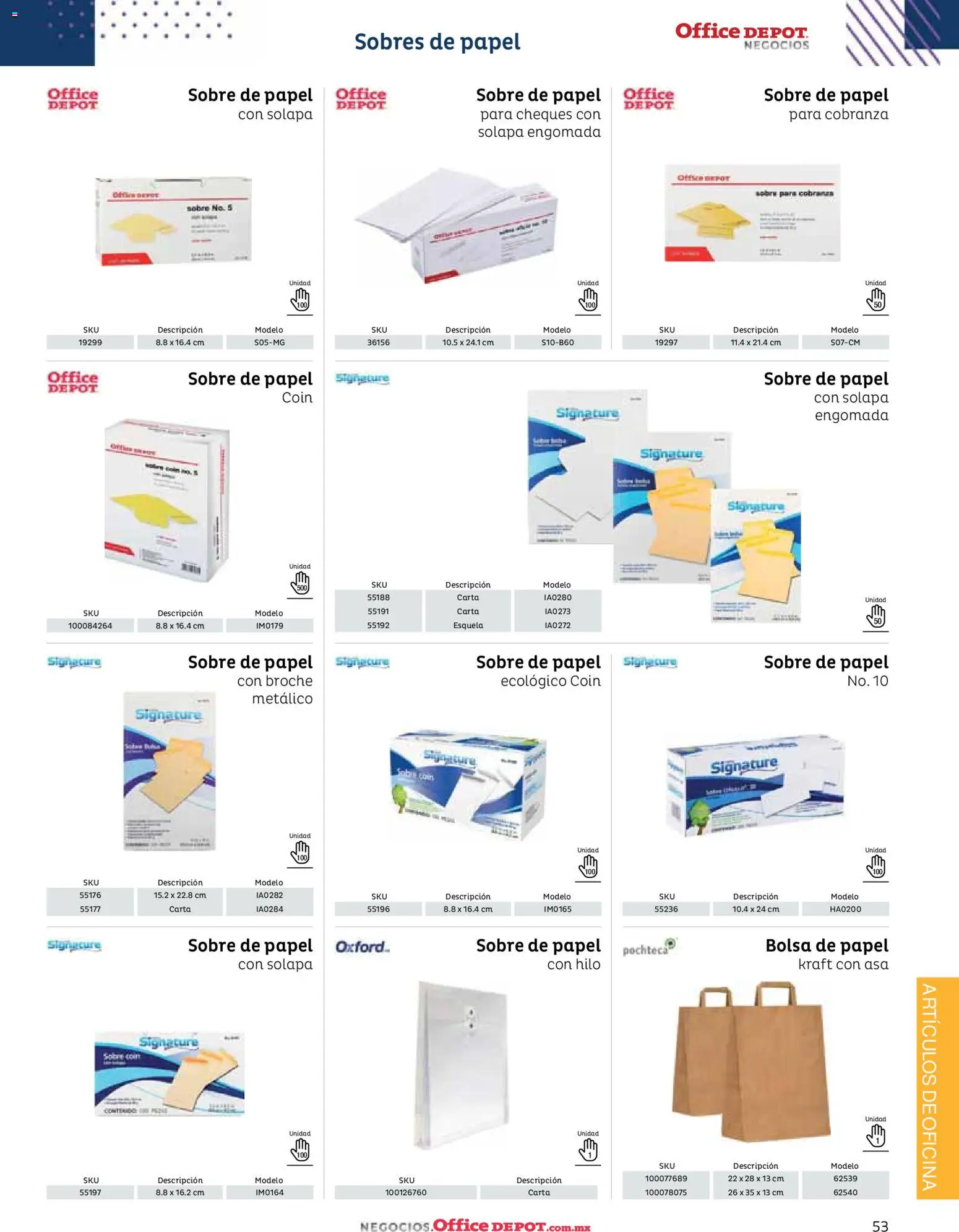 Nuevas ofertas de Office Depot válidas en toda la República Mexicana desde el 12.01.2026. ¡Encuentra las mejores ofertas en Office Depot catálogo 2026! | Página: 55 | Productos: Bolsa, Sobre