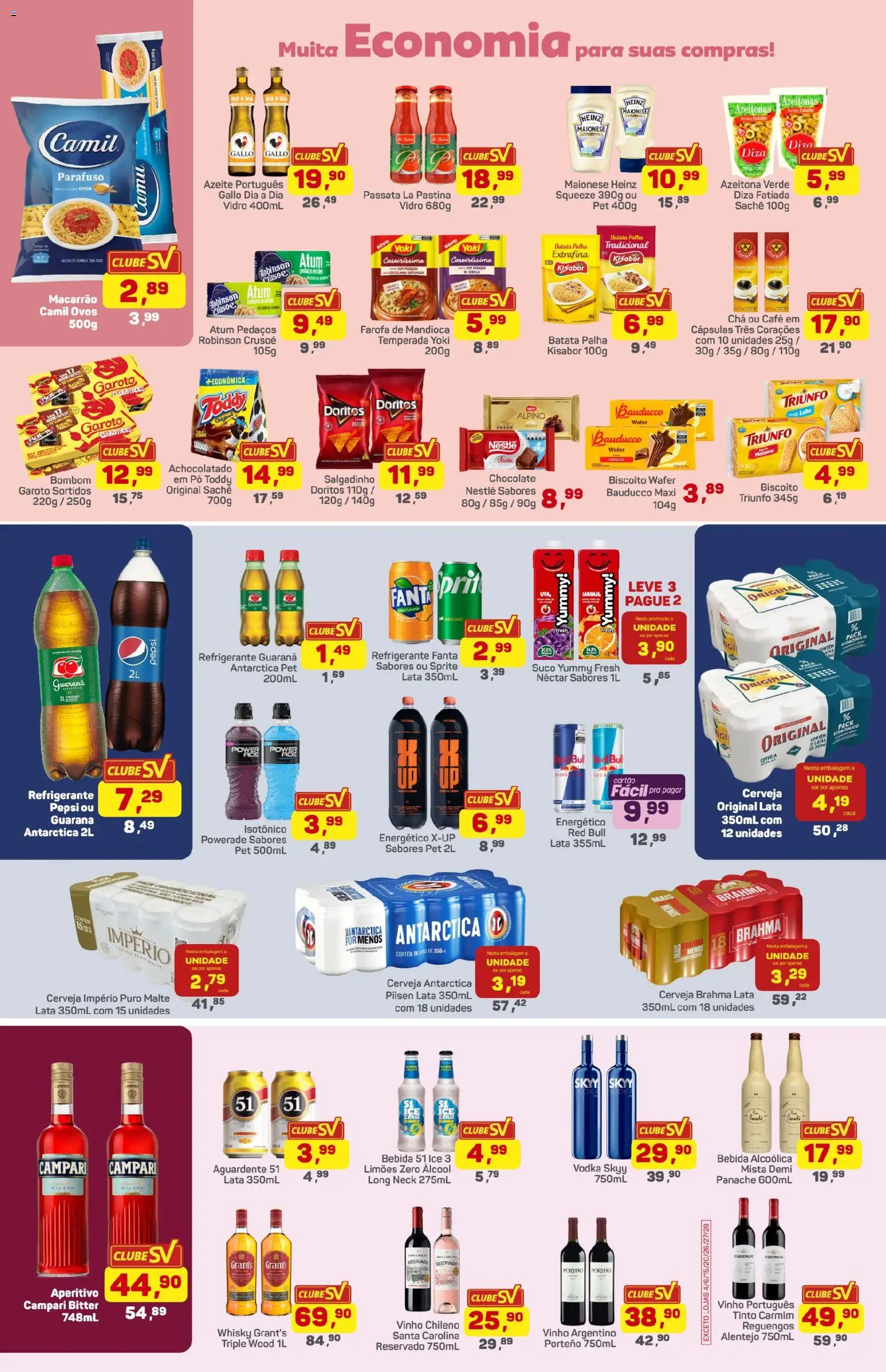 Supermercados São Vicente Folheto - válido de 27.02.2026 | Página: 3 | Produtos: Leite, Suco, Refrigerante, Atum