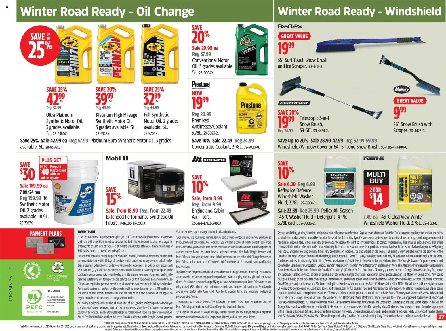 Canadian Tire flyer valid from 16.10.2025 | Page: 27 | Products: Brush, Oil