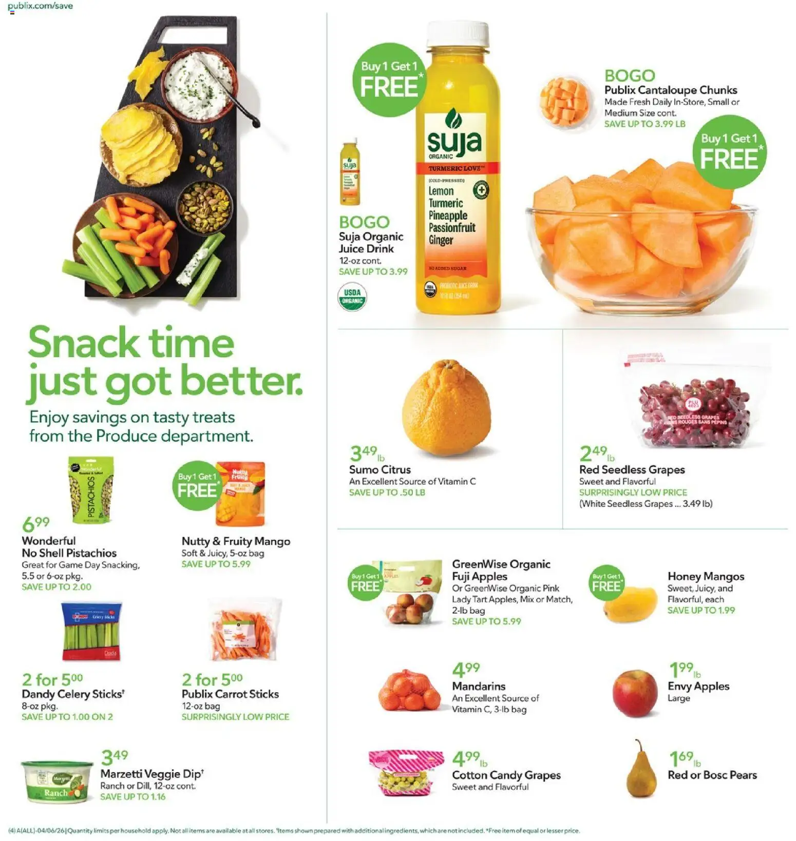 Publix - Leaflet - valid from 06.04.2026 | Page: 4 | Products: Vitamin, Mandarins, Lemon, Grapes