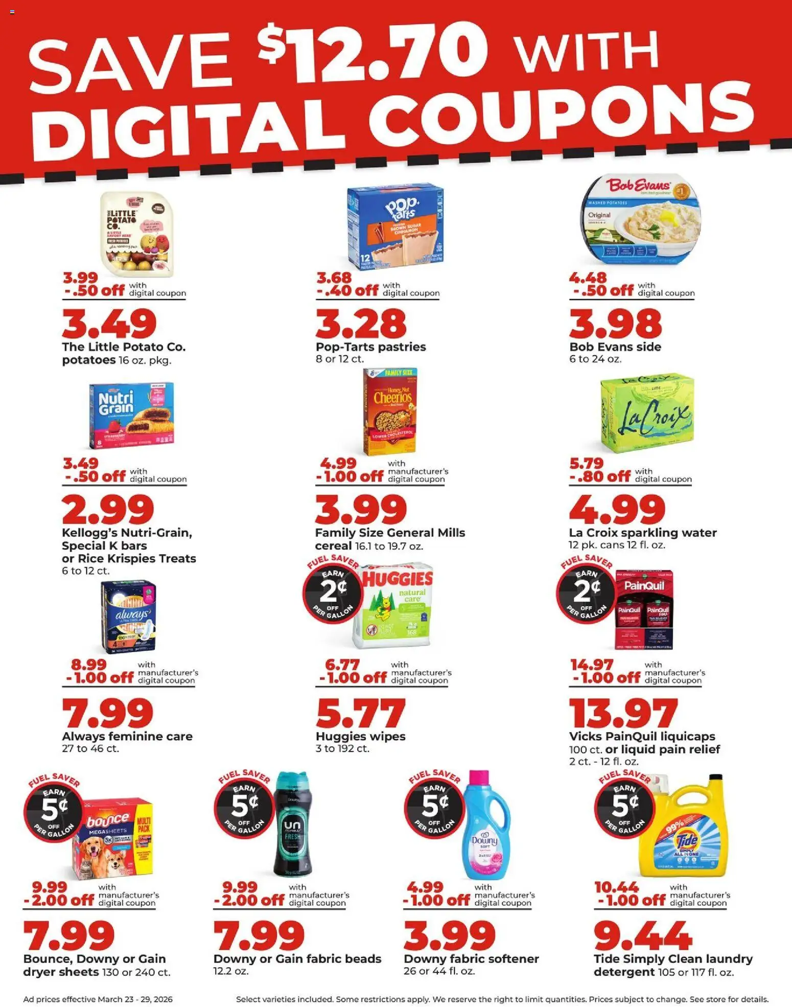 HyVee Weekly Ad - valid from 23.03.2026 | Page: 9 | Products: Rice, Detergent, Potatoes, Sugar