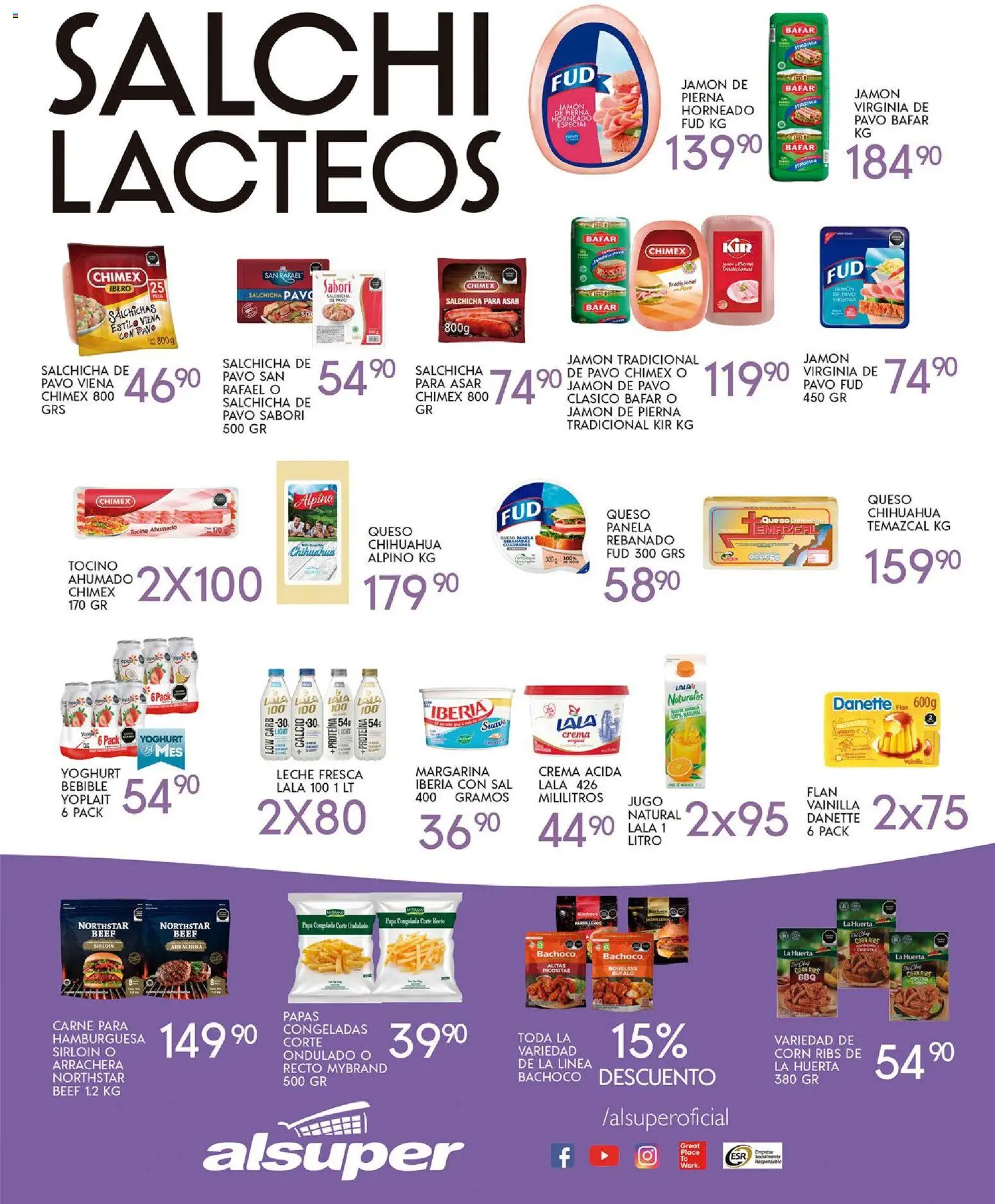 Nuevas ofertas de Alsuper válidas en toda la República Mexicana desde el 31.10.2025. ¡Encuentra las mejores ofertas en Alsuper folleto Laguna! | Página: 3 | Productos: Tocino, Crema, Queso, Jugo