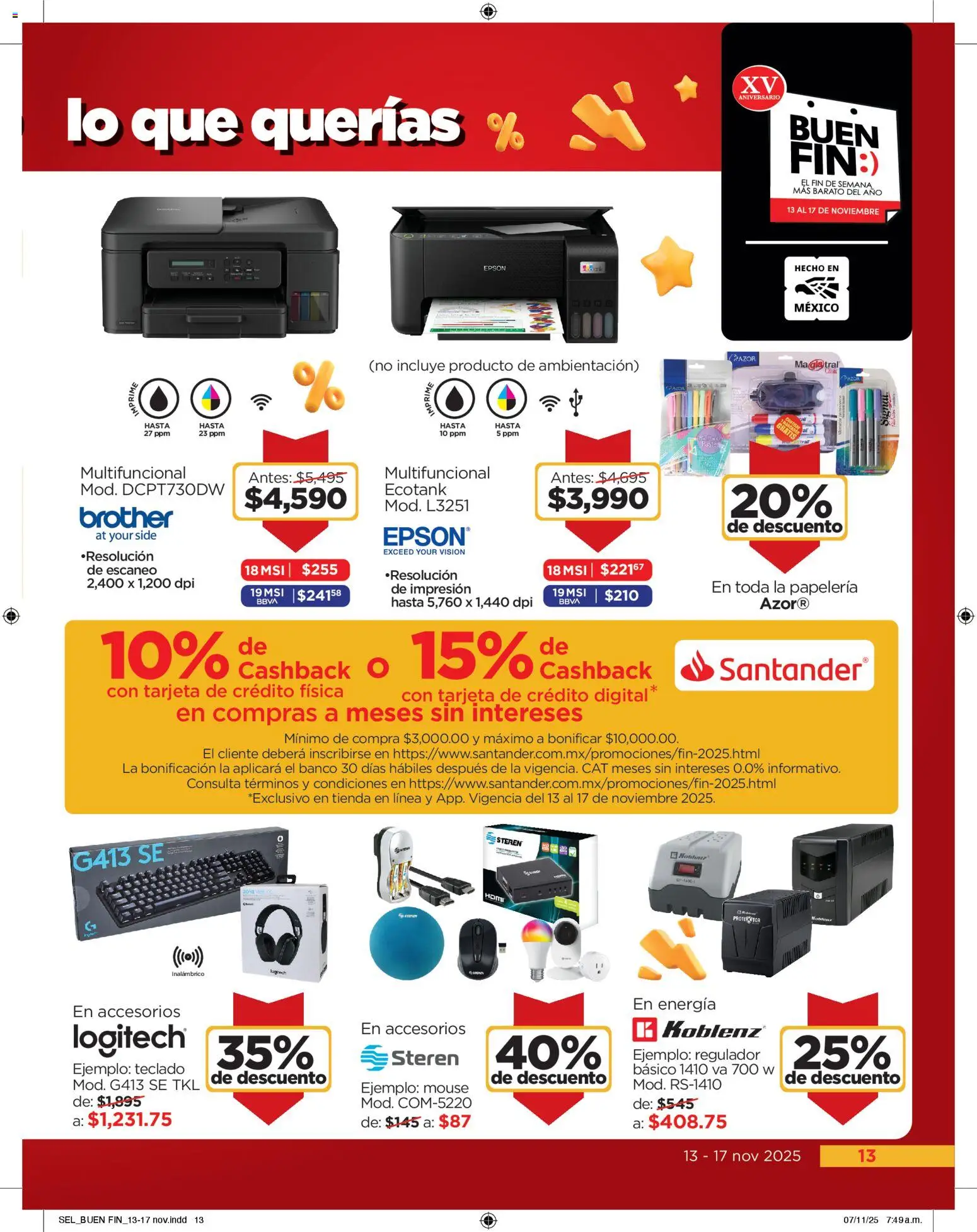 Nuevas ofertas de Chedraui válidas en toda la República Mexicana desde el 13.11.2025. ¡Encuentra las mejores ofertas en Chedraui Buen Fin! | Página: 13 | Productos: Mouse, Banco, Teclado