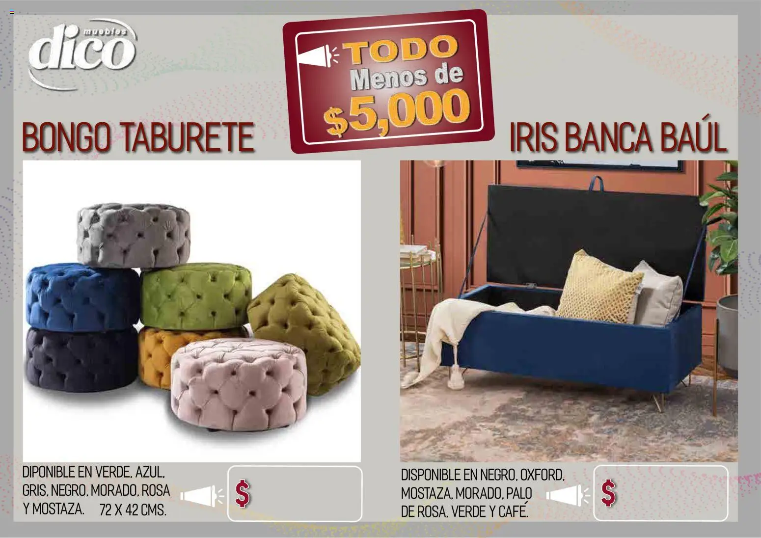 Nuevas ofertas de Muebles Dico válidas en toda la República Mexicana desde el 09.04.2026. ¡Encuentra las mejores ofertas en Muebles Dico catálogo Todo menos de 5000 Pacifico! | Página: 53
