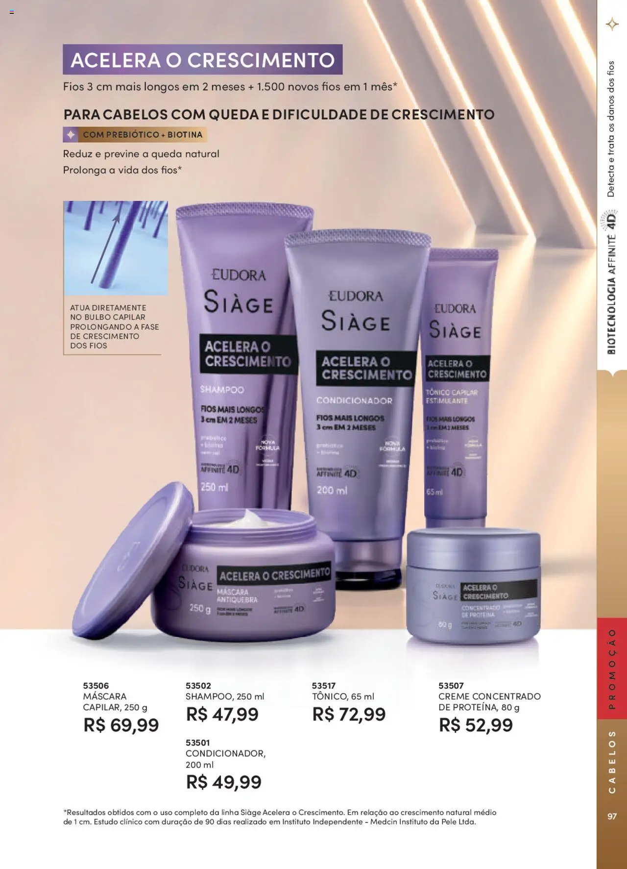 Eudora Folheto - válido de 08.09.2025 | Página: 97 | Produtos: Shampoo, Tônico, Condicionador, Creme