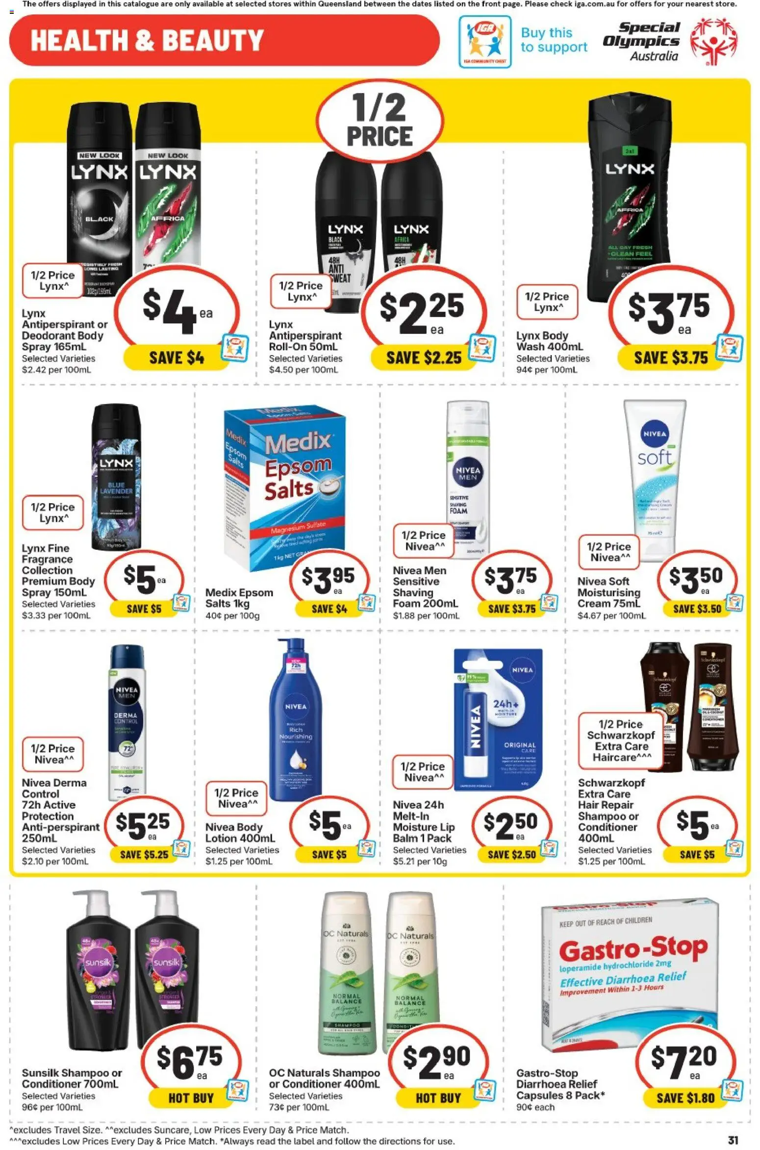 IGA catalogue - valid from 29.04.2026 | Page: 31 | Products: Shampoo, Lotion, Deodorant, Cream