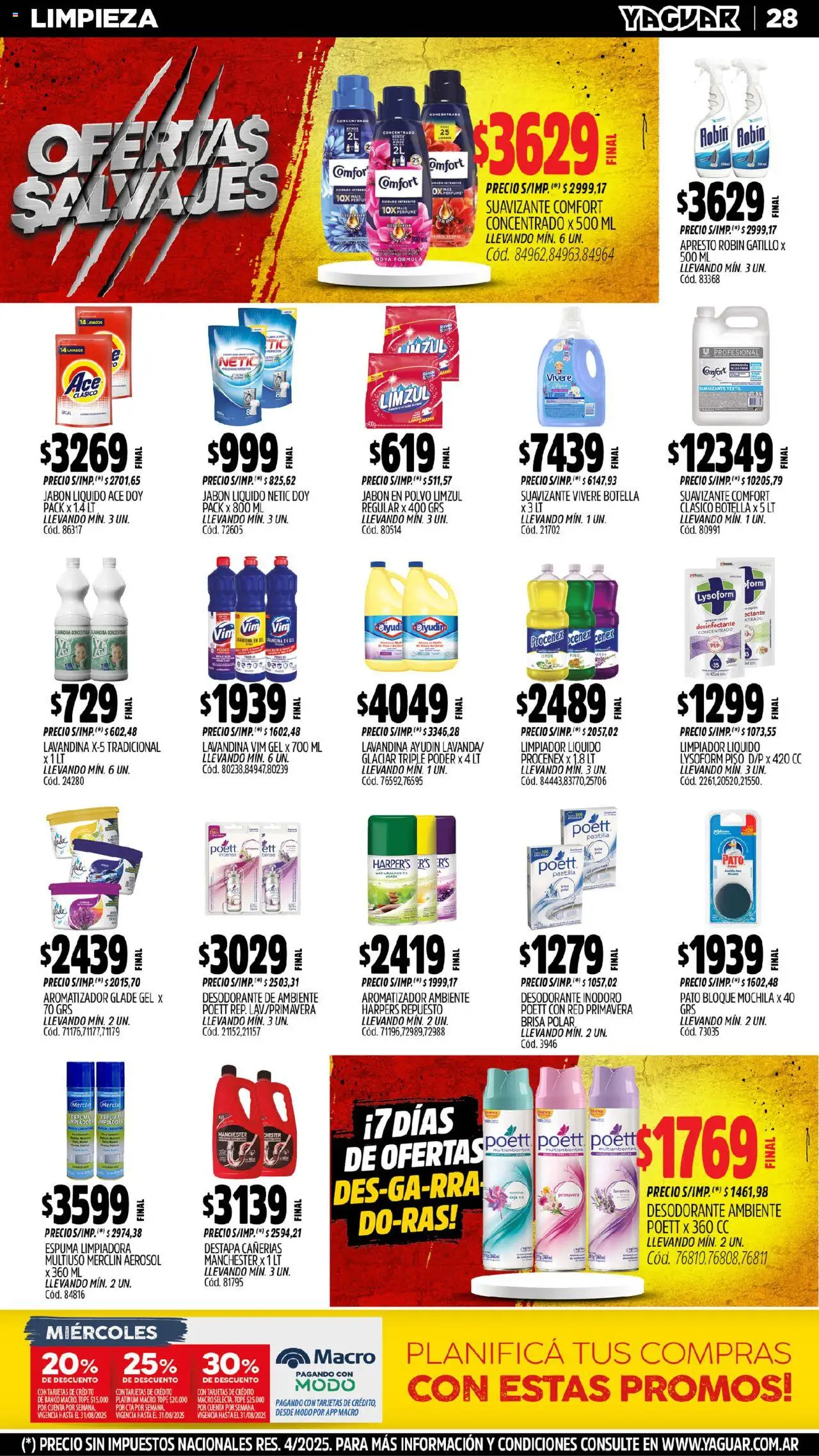 Yaguar - Chaco │ válido desde el 04.08.2025 | Página: 28 | Productos: Desinfectante, Perfume, Polvo, Desodorante