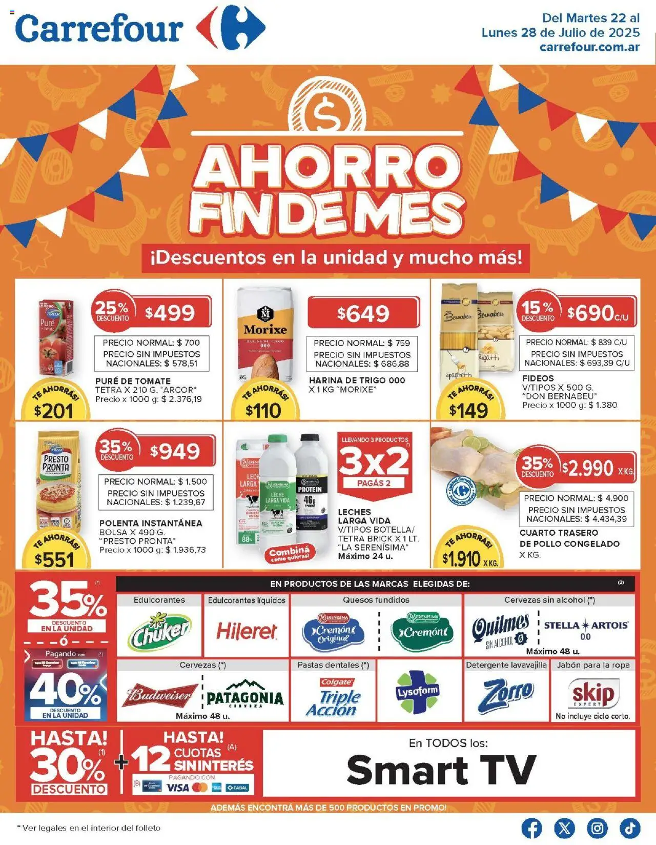 Carrefour ofertas - Chubut │ válido desde el 22.07.2025 | Página: 1 | Productos: Bolsa, Harina, Tomate, Té