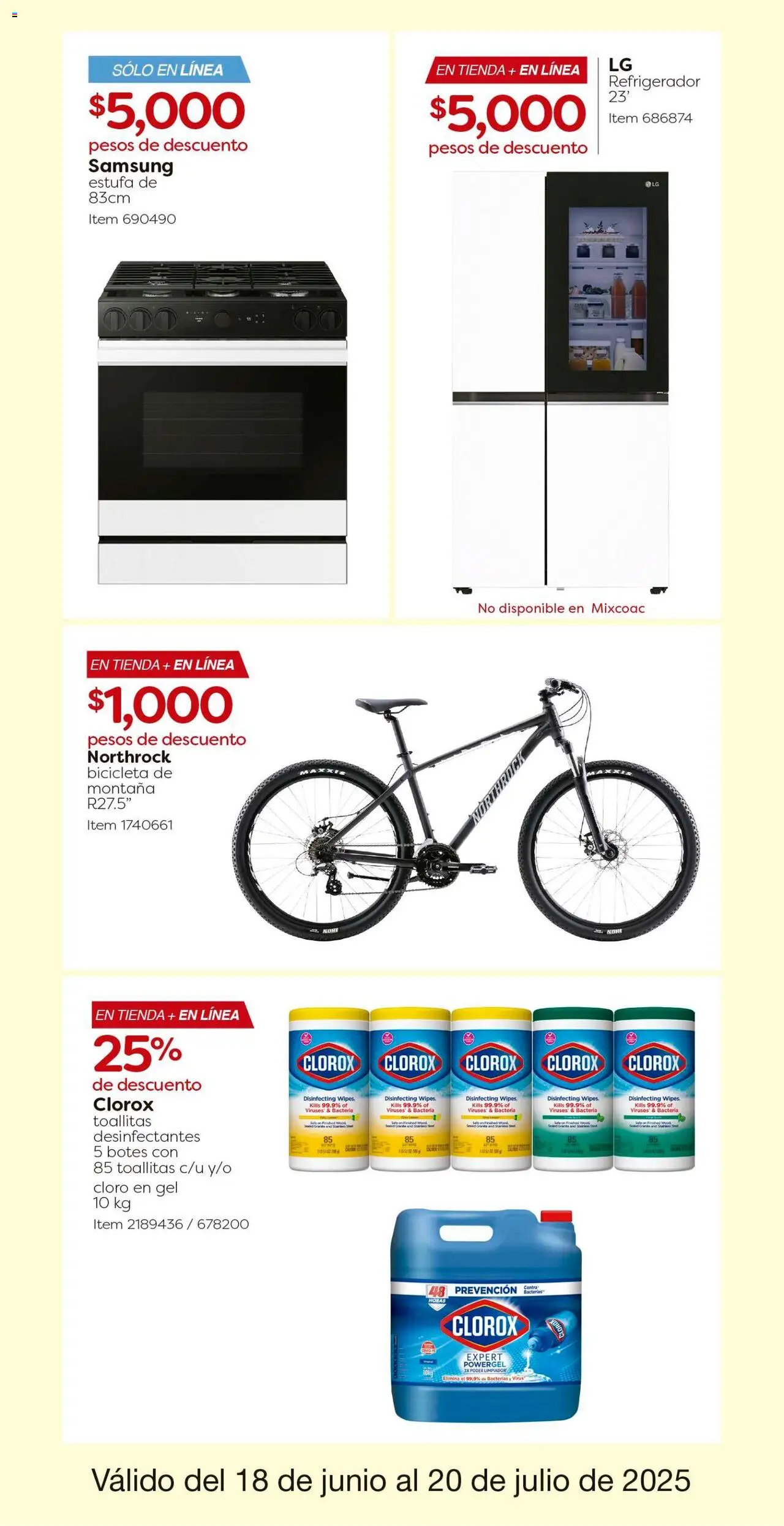 Nuevas ofertas de Costco válidas en toda la República Mexicana desde el 18.06.2025. ¡Encuentra las mejores ofertas en Costco catálogo! | Página: 10 | Productos: Refrigerador, Limpiador, Cloro